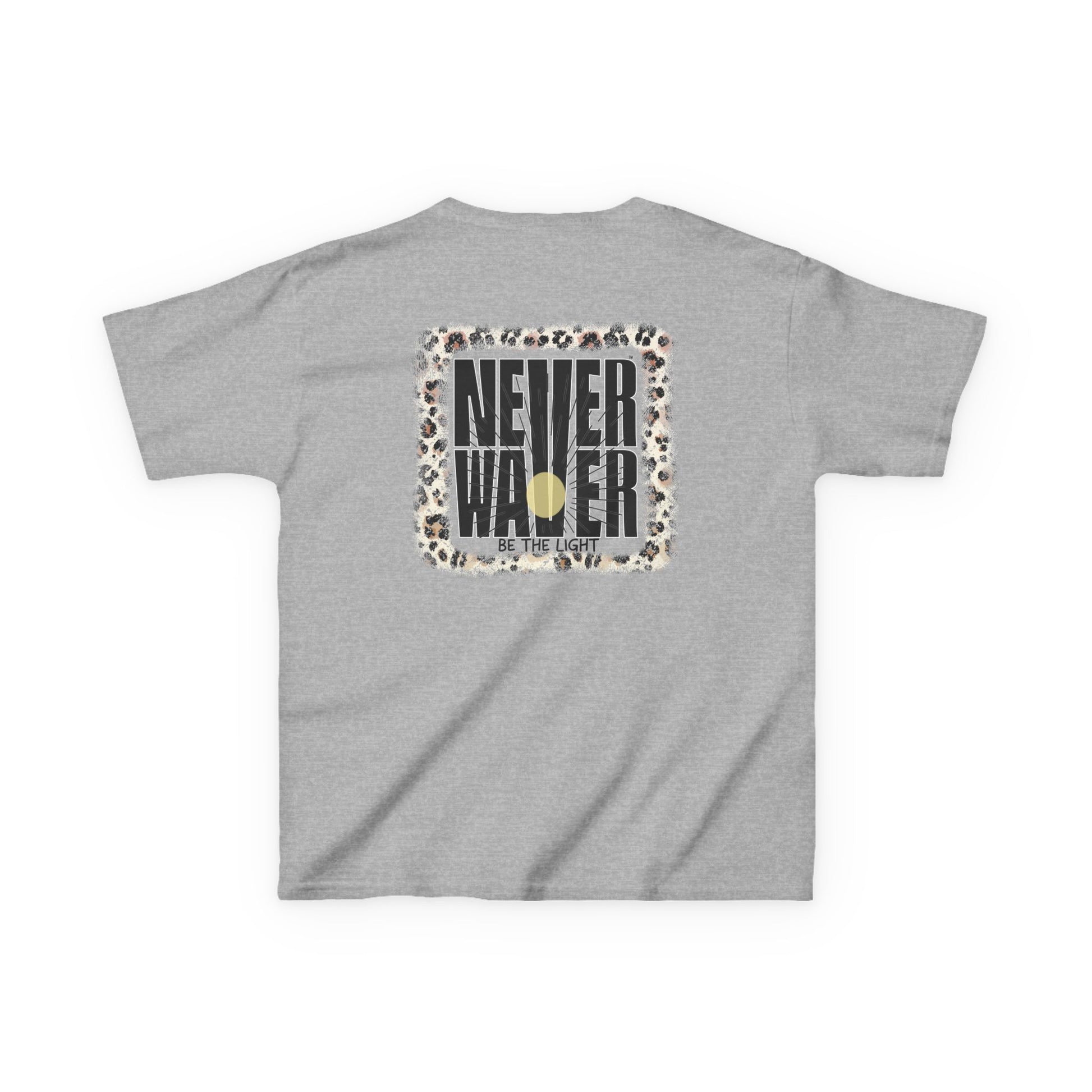 Kids Heavy Cotton™ Tee -NEVER WAVER Be The Light Design - Stylish, Comfortable Everyday Wear - Never Waver