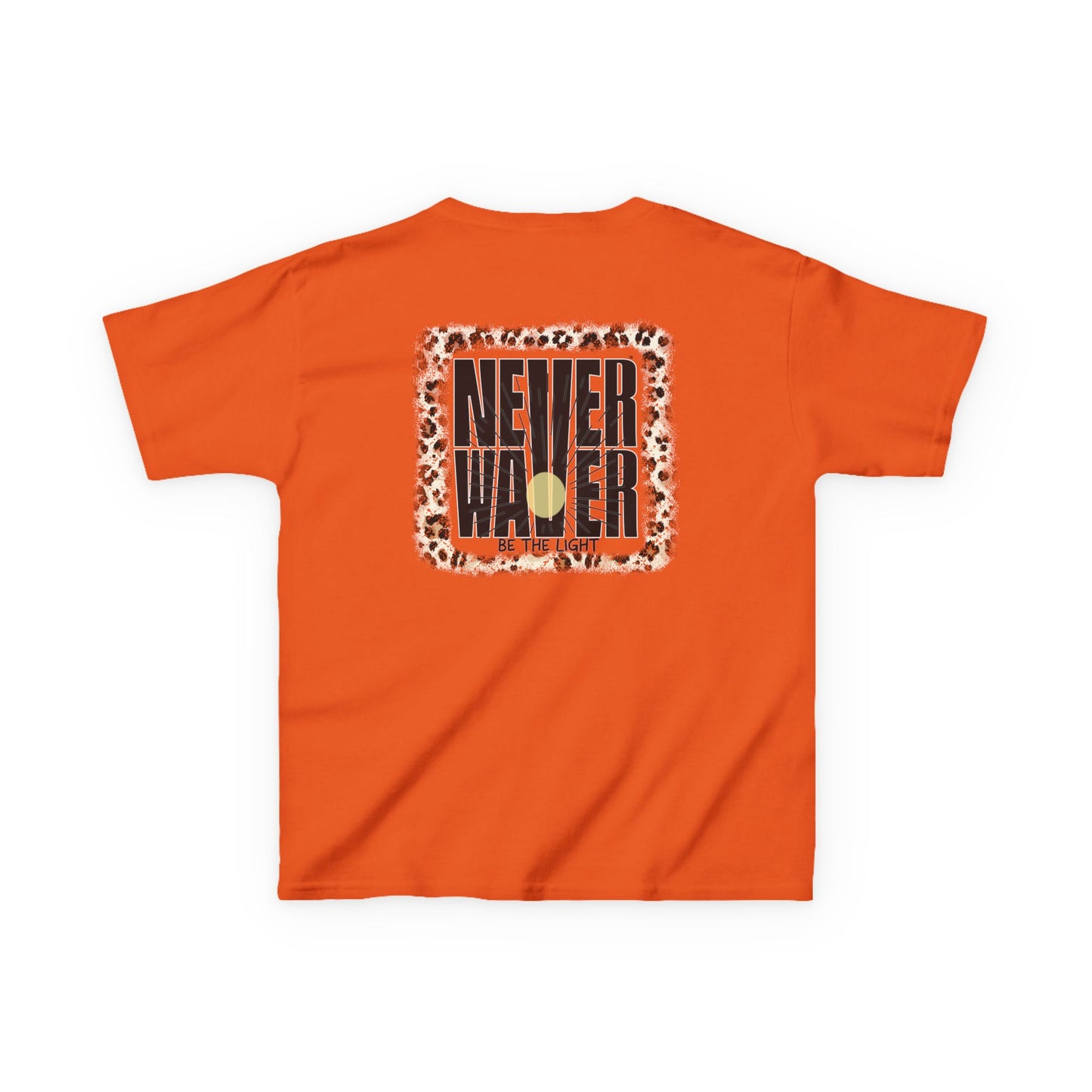 Kids Heavy Cotton™ Tee -NEVER WAVER Be The Light Design - Stylish, Comfortable Everyday Wear - Never Waver