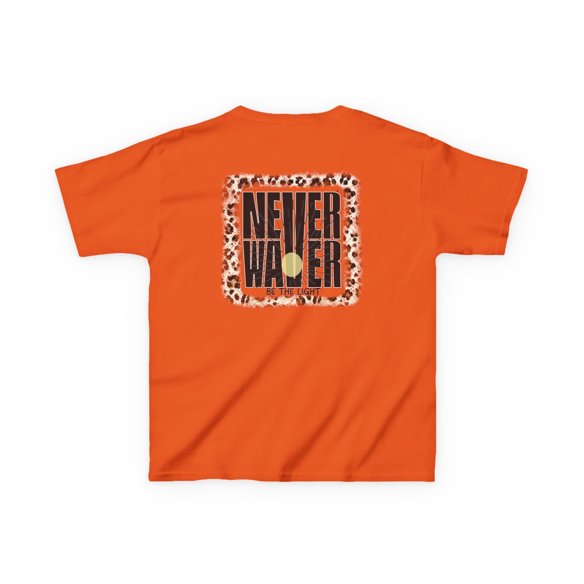 Kids Heavy Cotton™ Tee -NEVER WAVER Be The Light Design - Stylish, Comfortable Everyday Wear - Never Waver