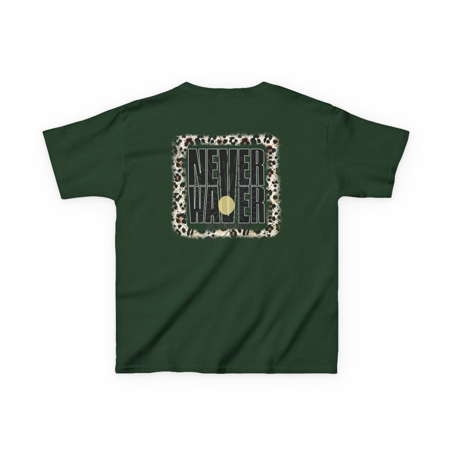 Kids Heavy Cotton™ Tee -NEVER WAVER Be The Light Design - Stylish, Comfortable Everyday Wear - Never Waver