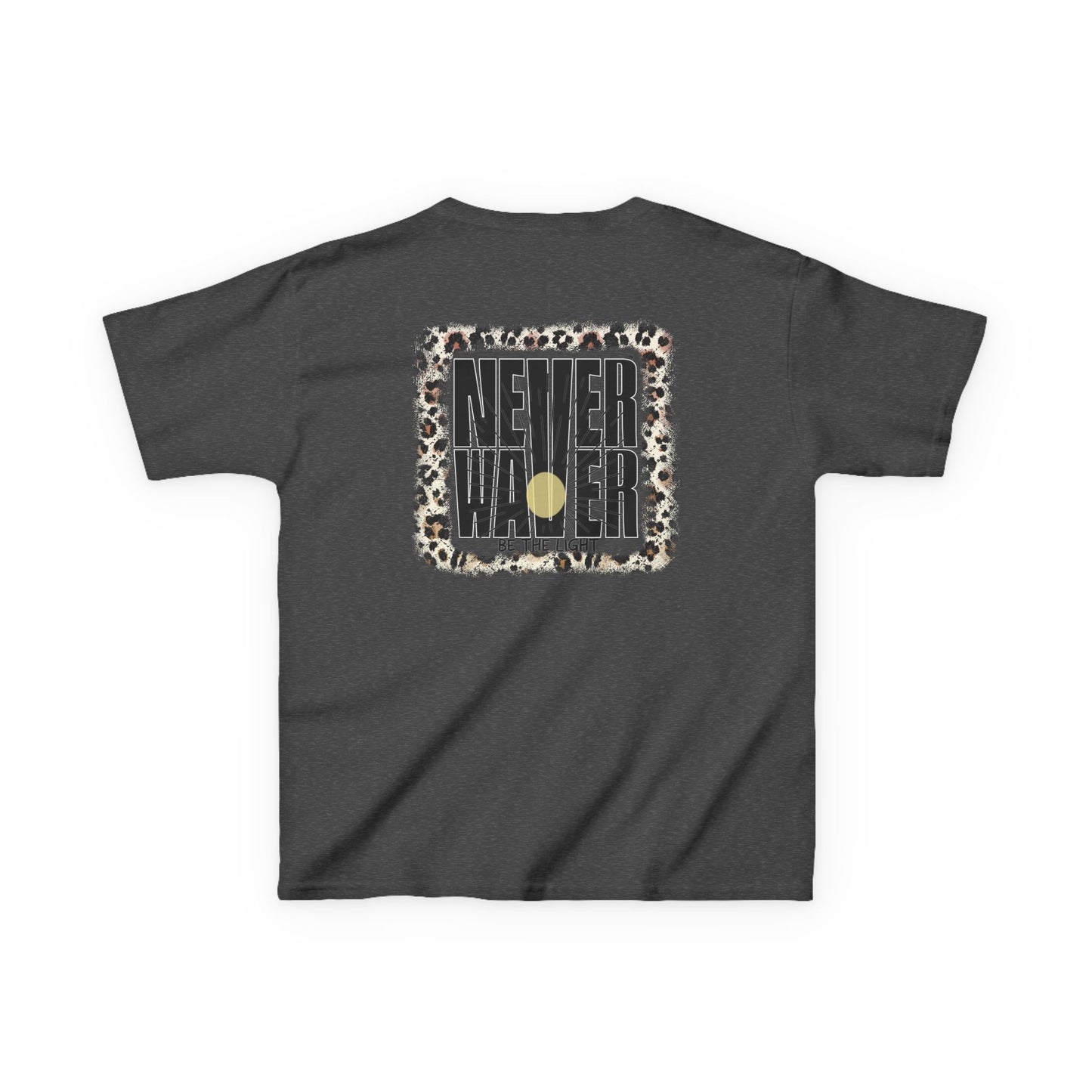 Kids Heavy Cotton™ Tee -NEVER WAVER Be The Light Design - Stylish, Comfortable Everyday Wear - Never Waver