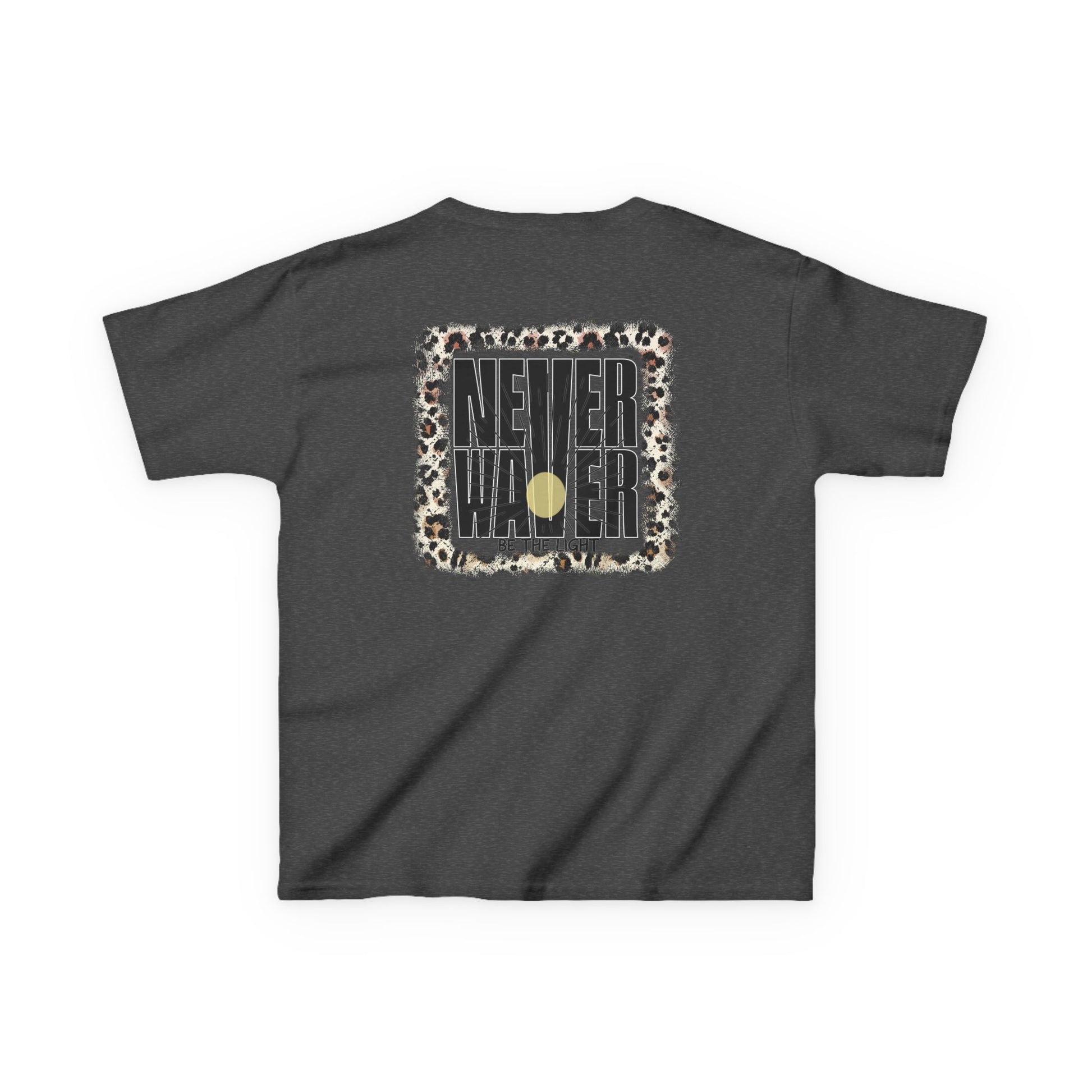 Kids Heavy Cotton™ Tee -NEVER WAVER Be The Light Design - Stylish, Comfortable Everyday Wear - Never Waver