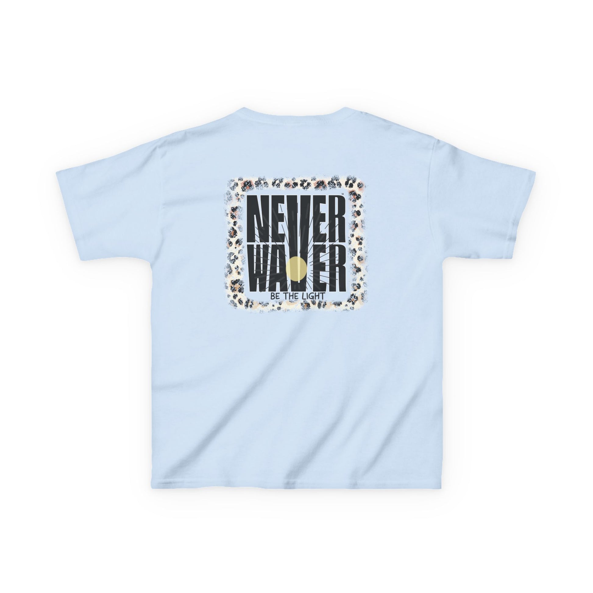 Kids Heavy Cotton™ Tee -NEVER WAVER Be The Light Design - Stylish, Comfortable Everyday Wear - Never Waver