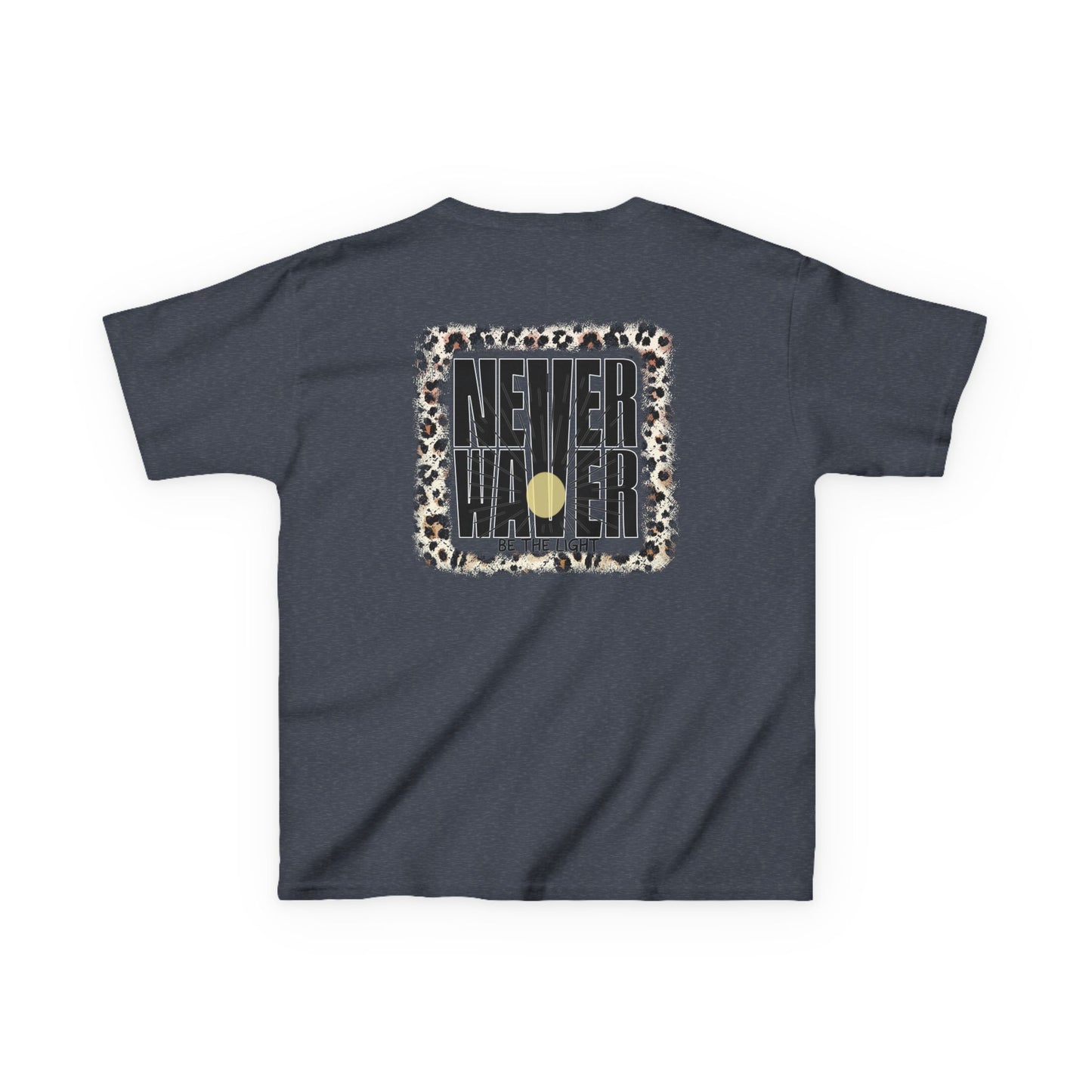 Kids Heavy Cotton™ Tee -NEVER WAVER Be The Light Design - Stylish, Comfortable Everyday Wear - Never Waver
