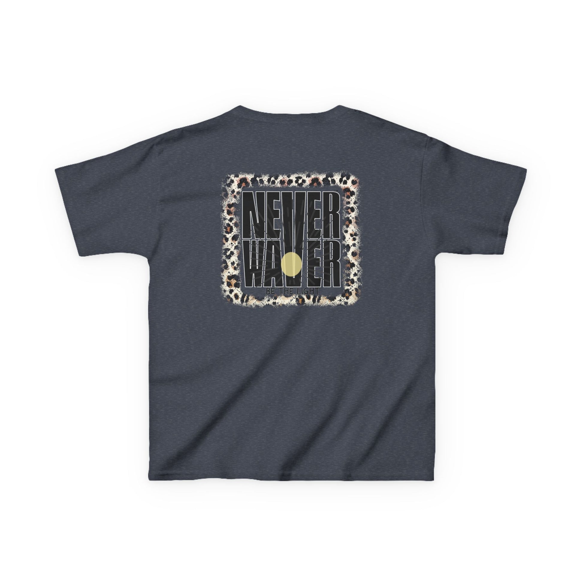 Kids Heavy Cotton™ Tee -NEVER WAVER Be The Light Design - Stylish, Comfortable Everyday Wear - Never Waver