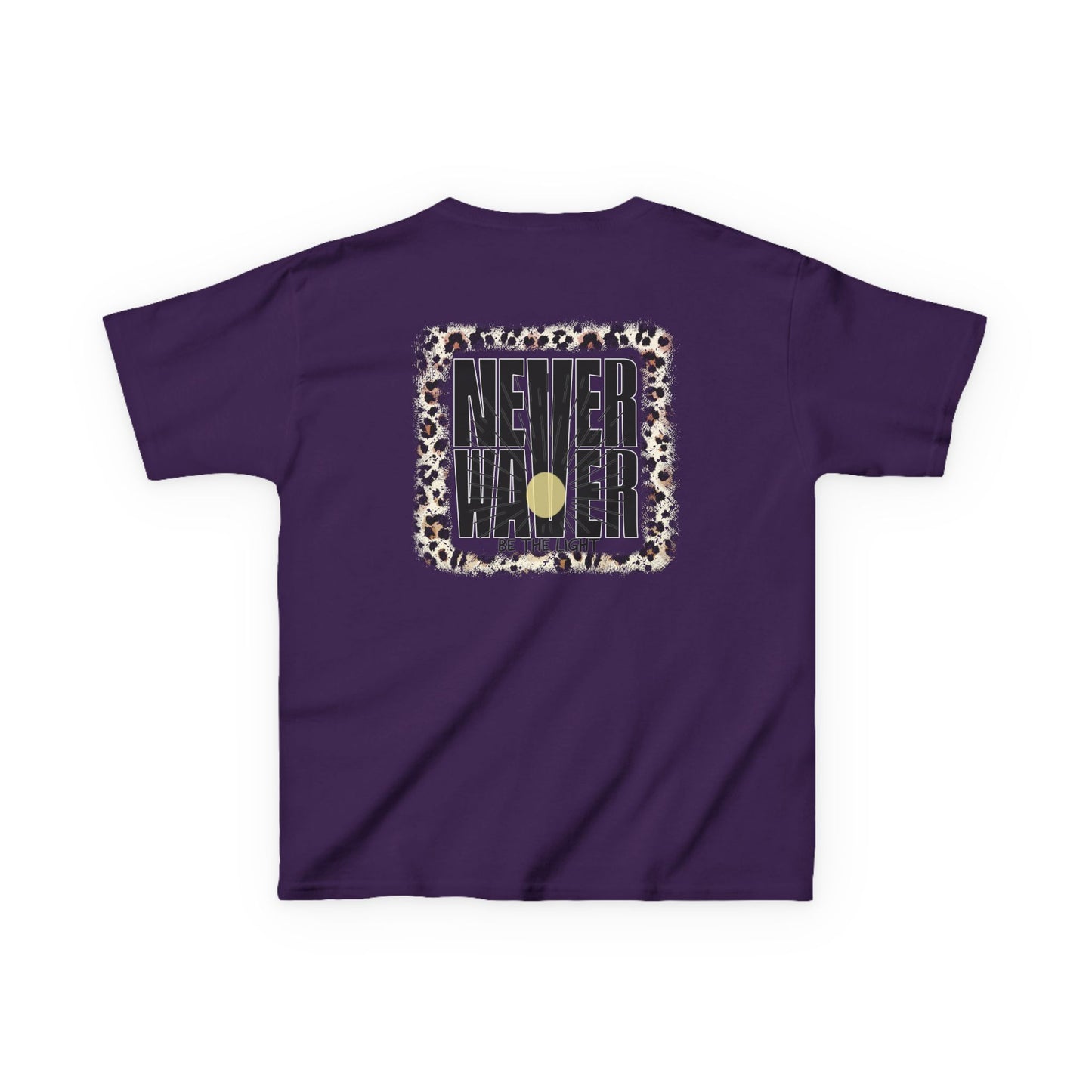 Kids Heavy Cotton™ Tee -NEVER WAVER Be The Light Design - Stylish, Comfortable Everyday Wear - Never Waver