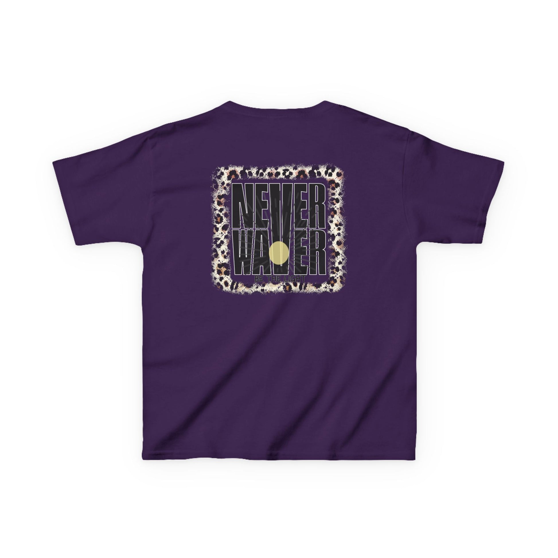 Kids Heavy Cotton™ Tee -NEVER WAVER Be The Light Design - Stylish, Comfortable Everyday Wear - Never Waver