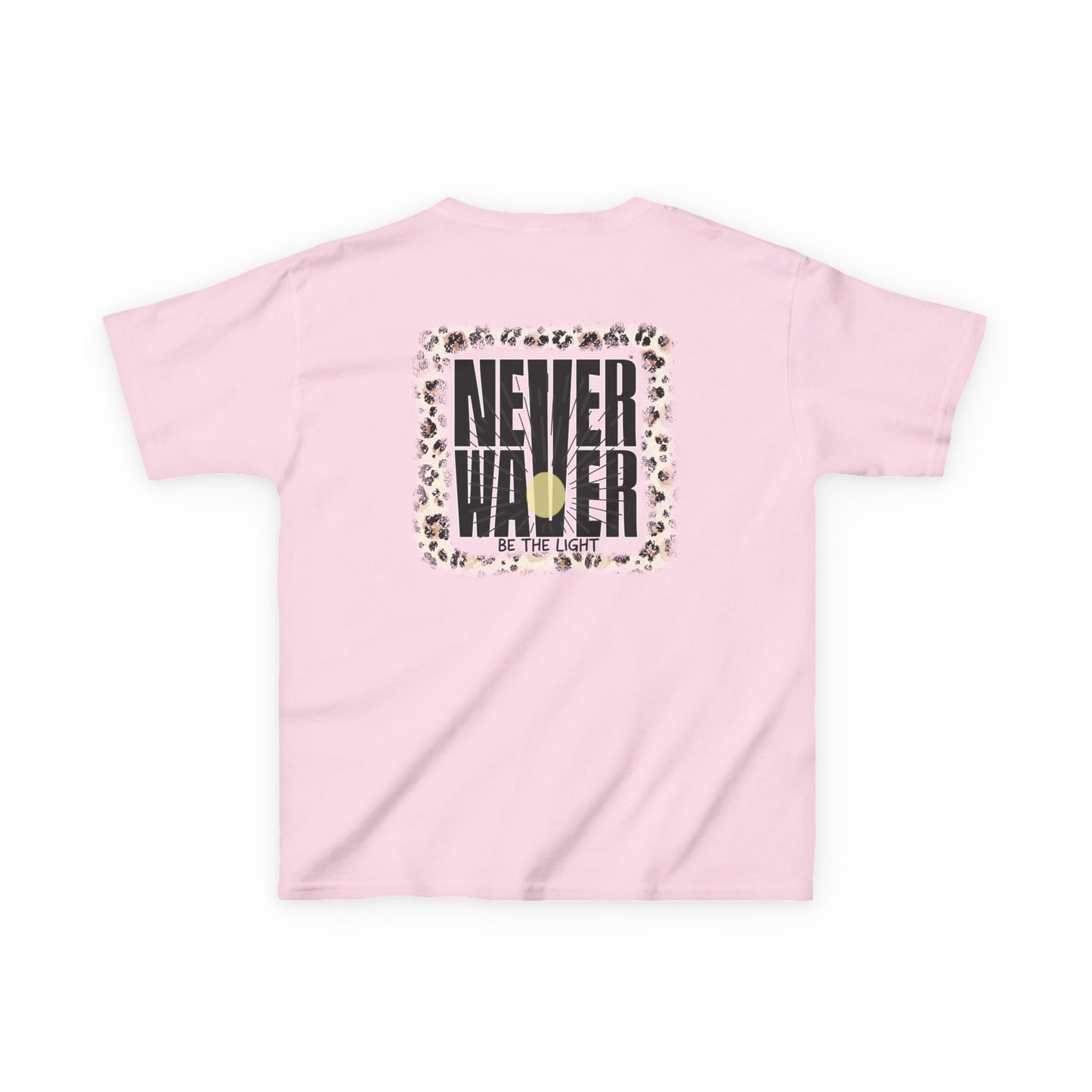 Kids Heavy Cotton™ Tee -NEVER WAVER Be The Light Design - Stylish, Comfortable Everyday Wear - Never Waver