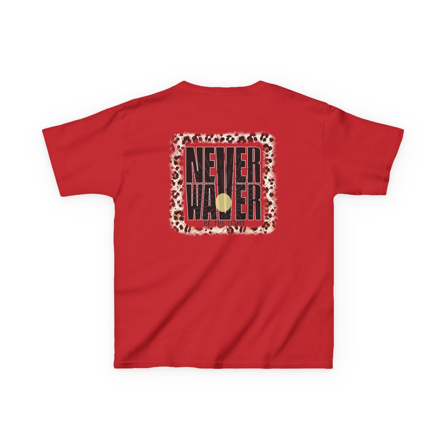 Kids Heavy Cotton™ Tee -NEVER WAVER Be The Light Design - Stylish, Comfortable Everyday Wear - Never Waver