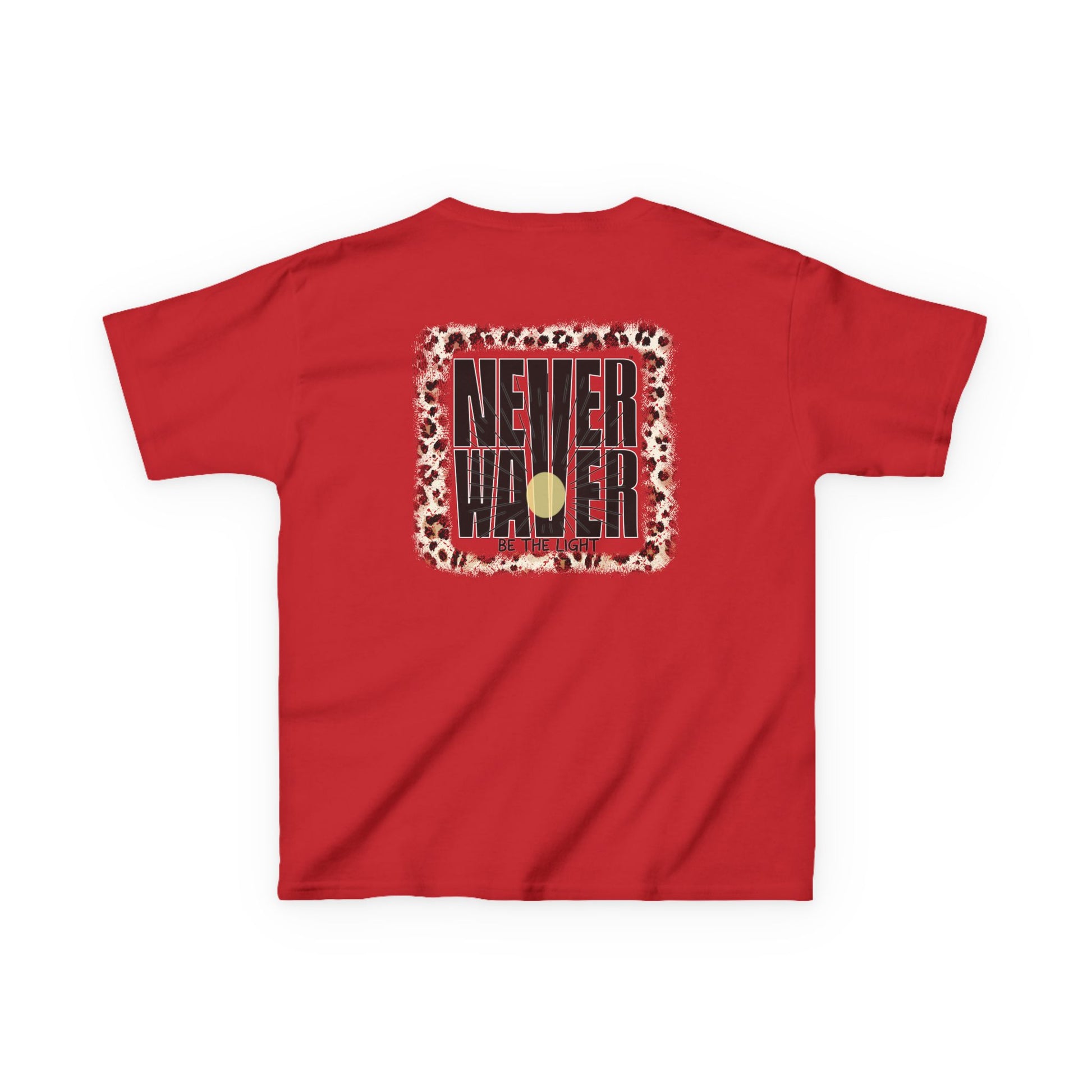 Kids Heavy Cotton™ Tee -NEVER WAVER Be The Light Design - Stylish, Comfortable Everyday Wear - Never Waver