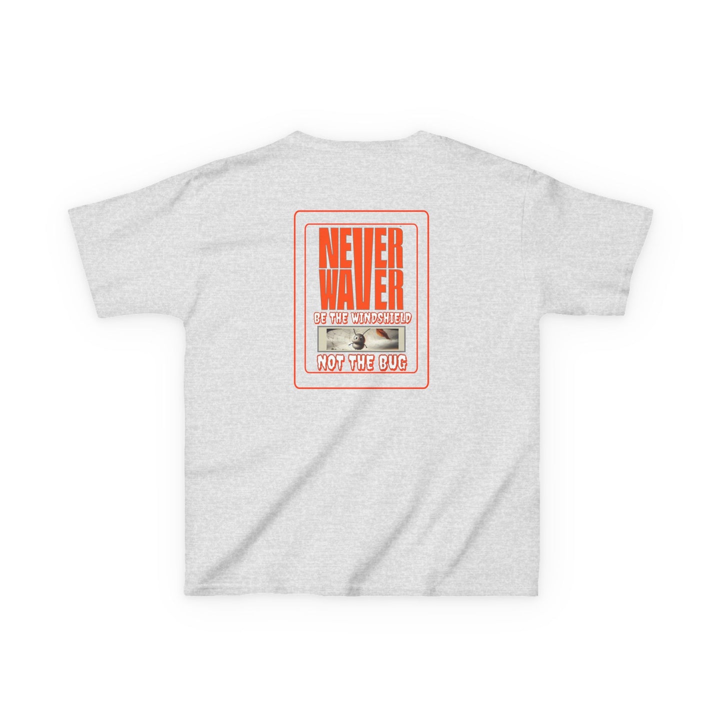 Kids Heavy Cotton™ Tee -Never Waver be the Windshield- Stylish, Comfortable Everyday Wear - Never Waver