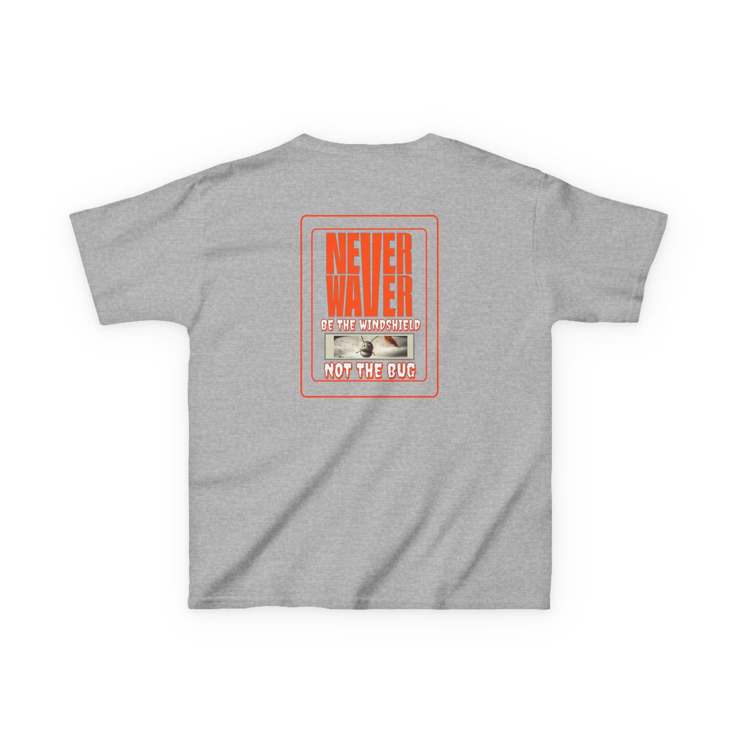 Kids Heavy Cotton™ Tee -Never Waver be the Windshield- Stylish, Comfortable Everyday Wear - Never Waver