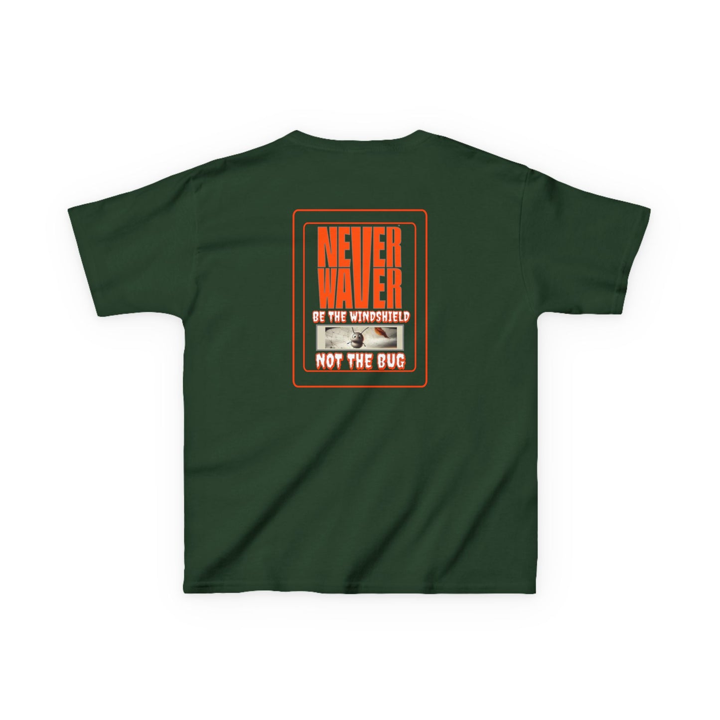 Kids Heavy Cotton™ Tee -Never Waver be the Windshield- Stylish, Comfortable Everyday Wear - Never Waver