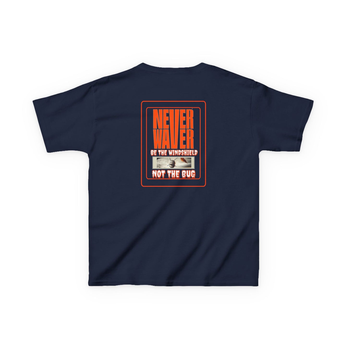Kids Heavy Cotton™ Tee -Never Waver be the Windshield- Stylish, Comfortable Everyday Wear - Never Waver