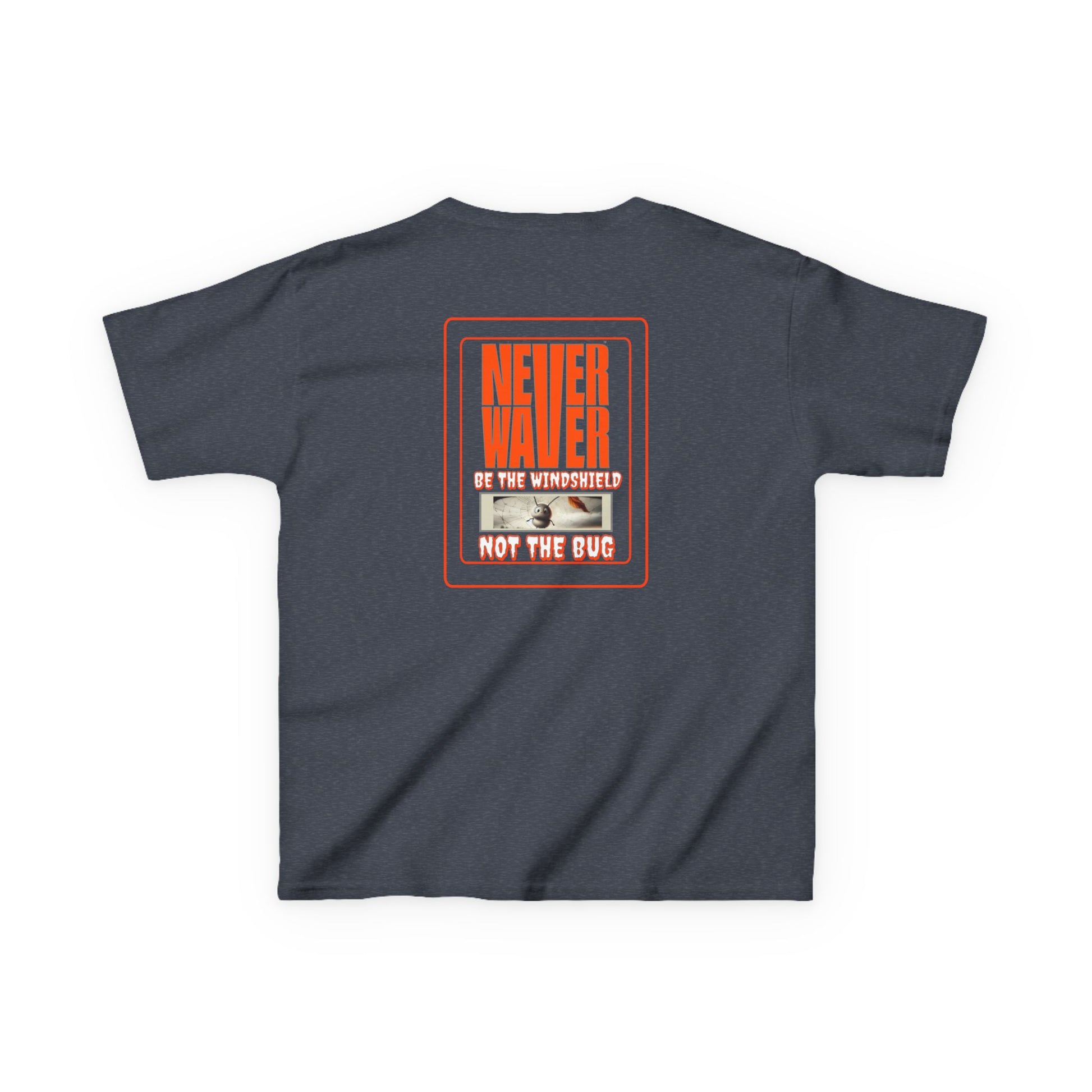 Kids Heavy Cotton™ Tee -Never Waver be the Windshield- Stylish, Comfortable Everyday Wear - Never Waver