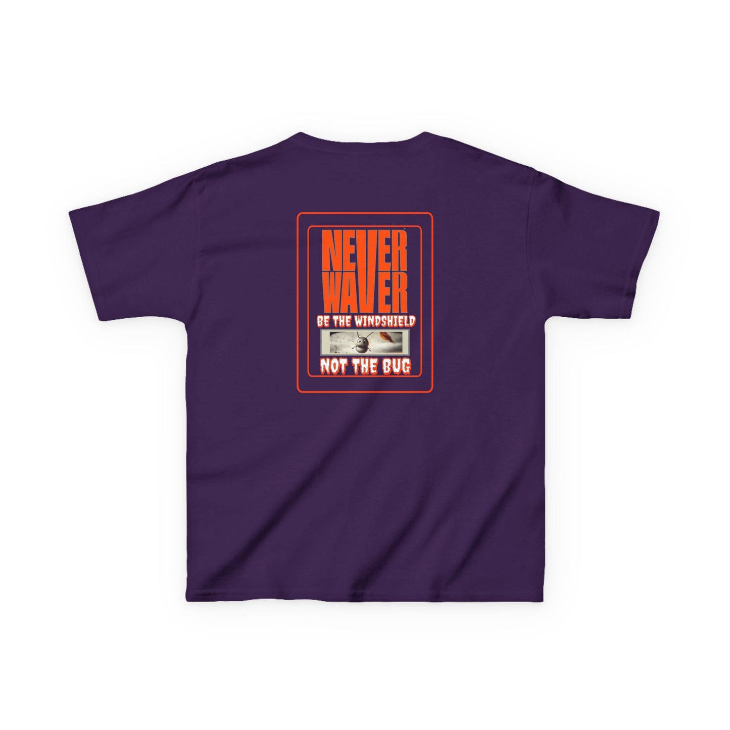 Kids Heavy Cotton™ Tee -Never Waver be the Windshield- Stylish, Comfortable Everyday Wear - Never Waver