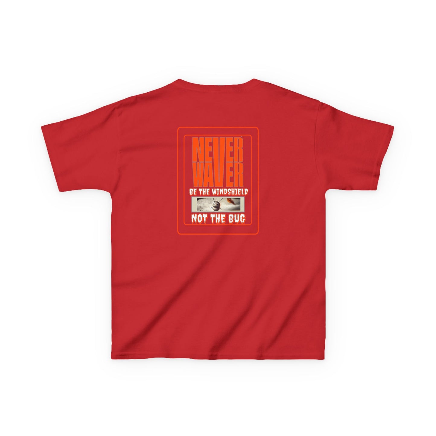 Kids Heavy Cotton™ Tee -Never Waver be the Windshield- Stylish, Comfortable Everyday Wear - Never Waver