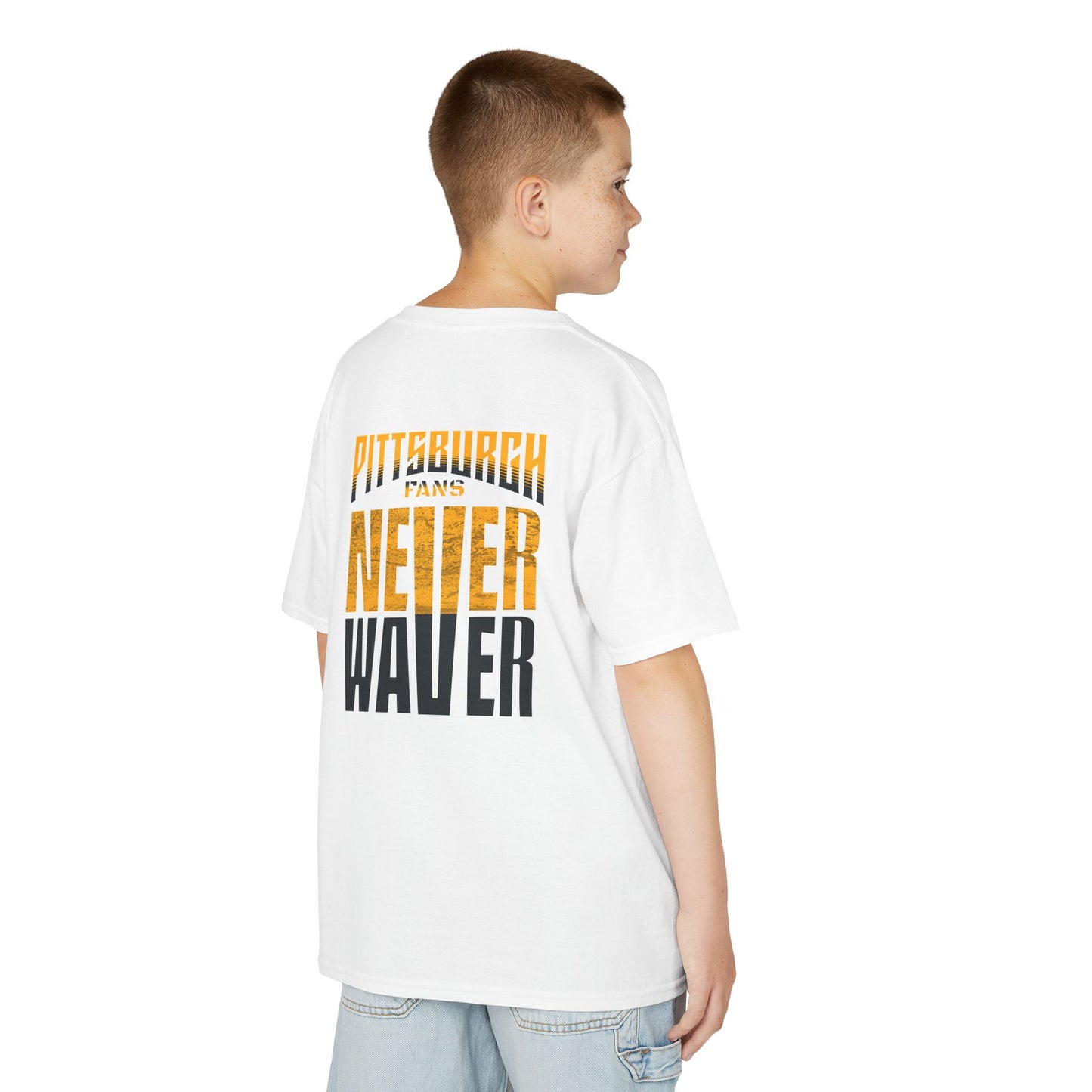 Kids Heavy Cotton™ Tee - Pittsburgh Fans Never Waver - Never Waver