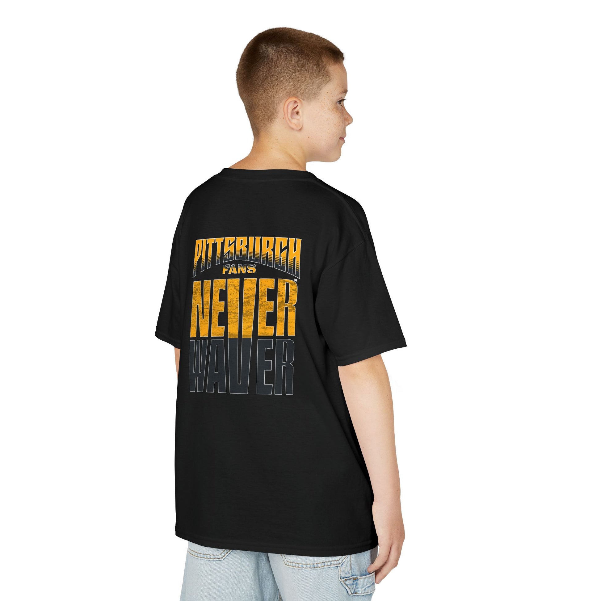 Kids Heavy Cotton™ Tee - Pittsburgh Fans Never Waver - Never Waver