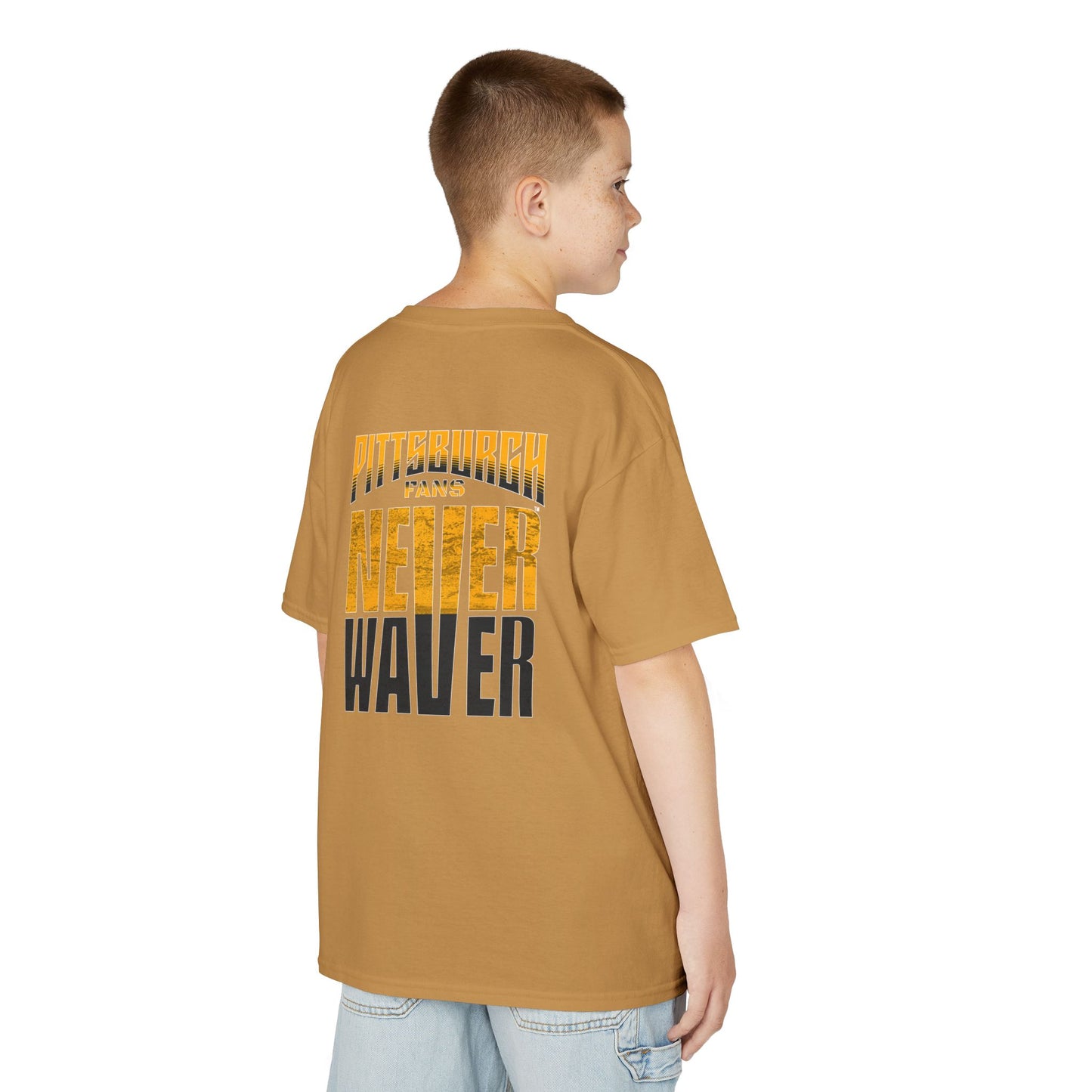 Kids Heavy Cotton™ Tee - Pittsburgh Fans Never Waver - Never Waver