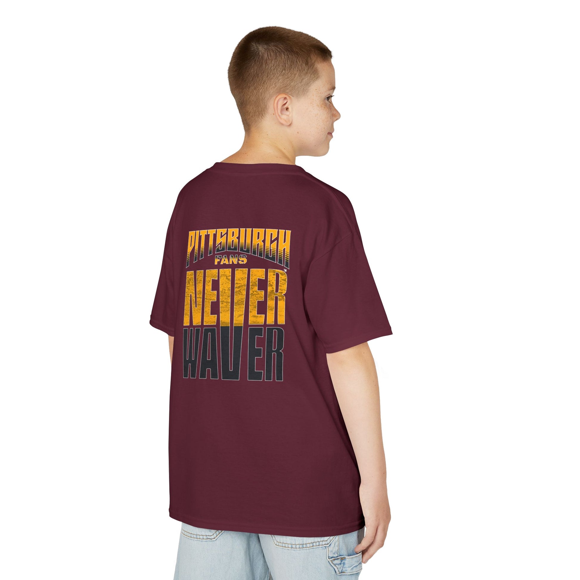 Kids Heavy Cotton™ Tee - Pittsburgh Fans Never Waver - Never Waver