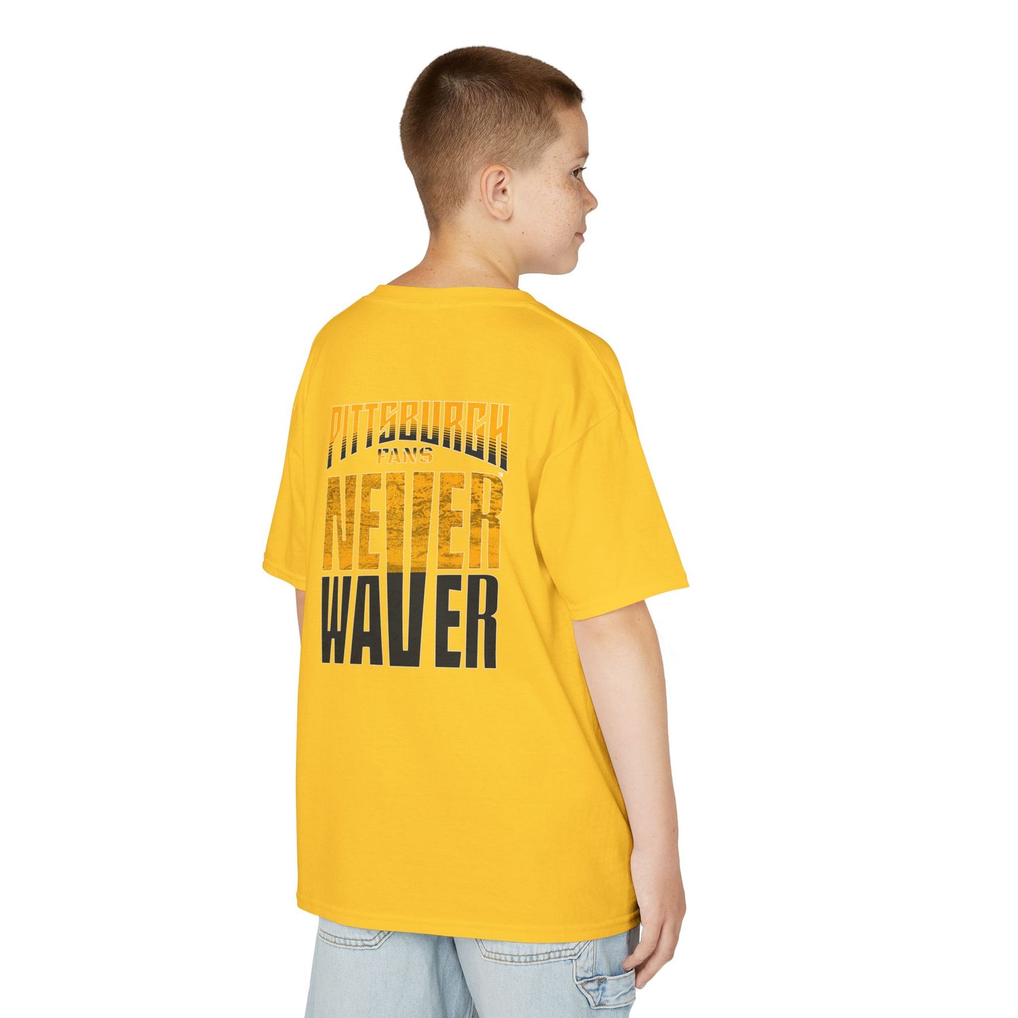 Kids Heavy Cotton™ Tee - Pittsburgh Fans Never Waver - Never Waver