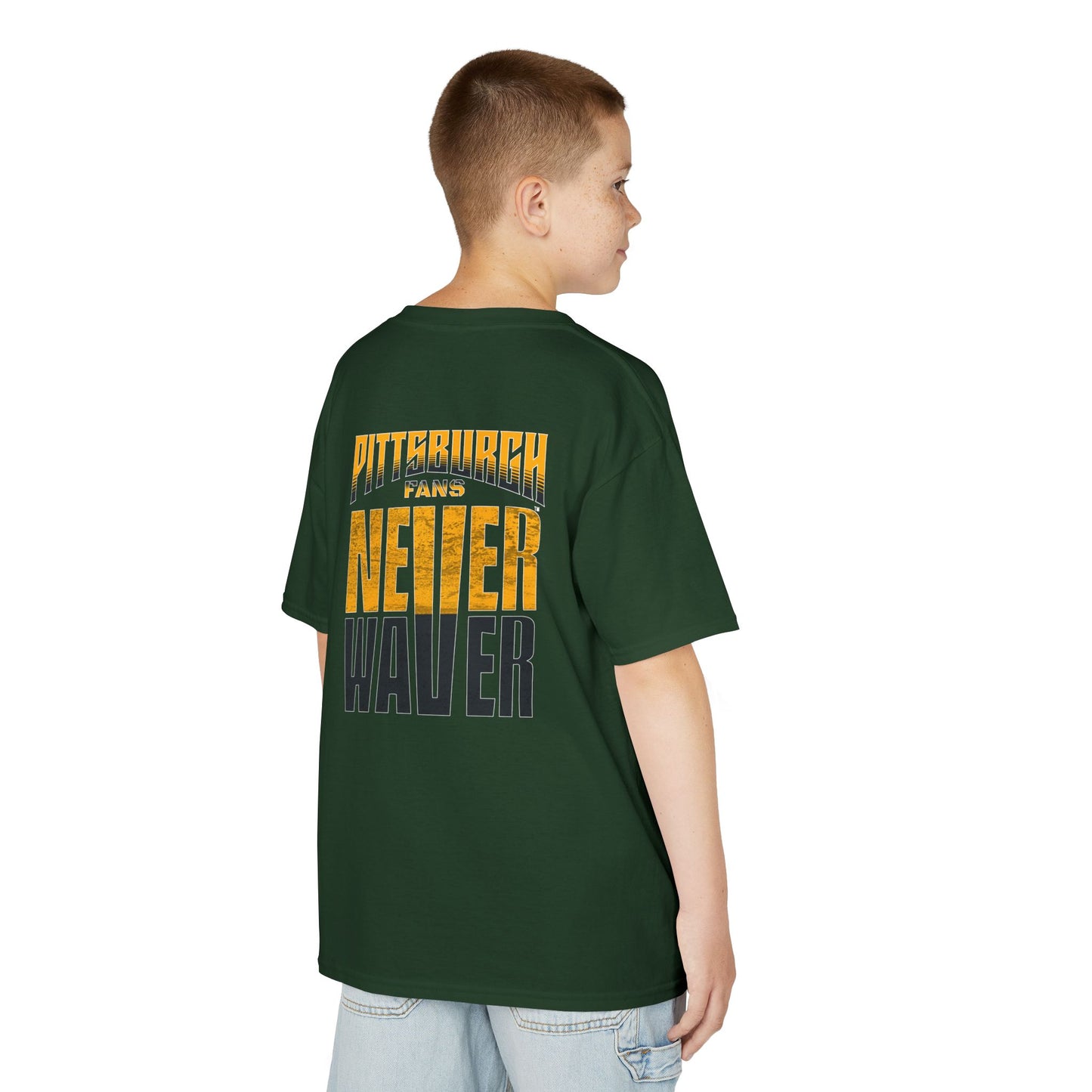 Kids Heavy Cotton™ Tee - Pittsburgh Fans Never Waver - Never Waver