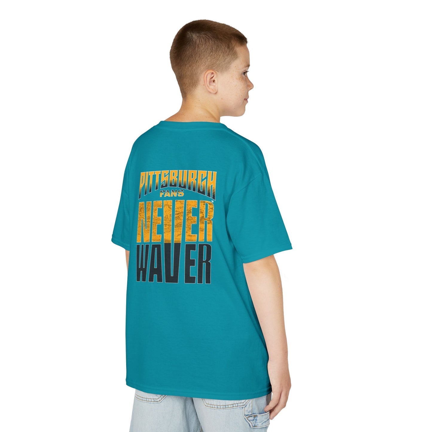 Kids Heavy Cotton™ Tee - Pittsburgh Fans Never Waver - Never Waver