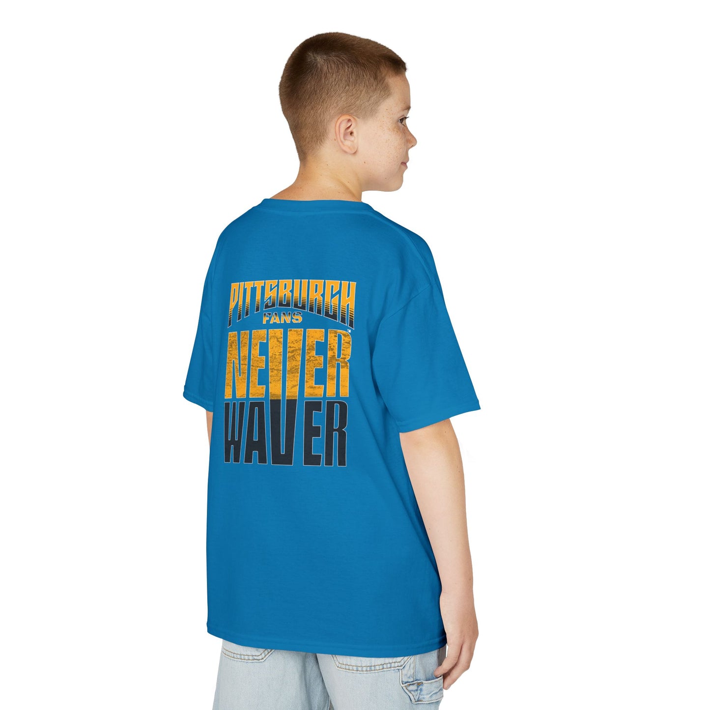 Kids Heavy Cotton™ Tee - Pittsburgh Fans Never Waver - Never Waver