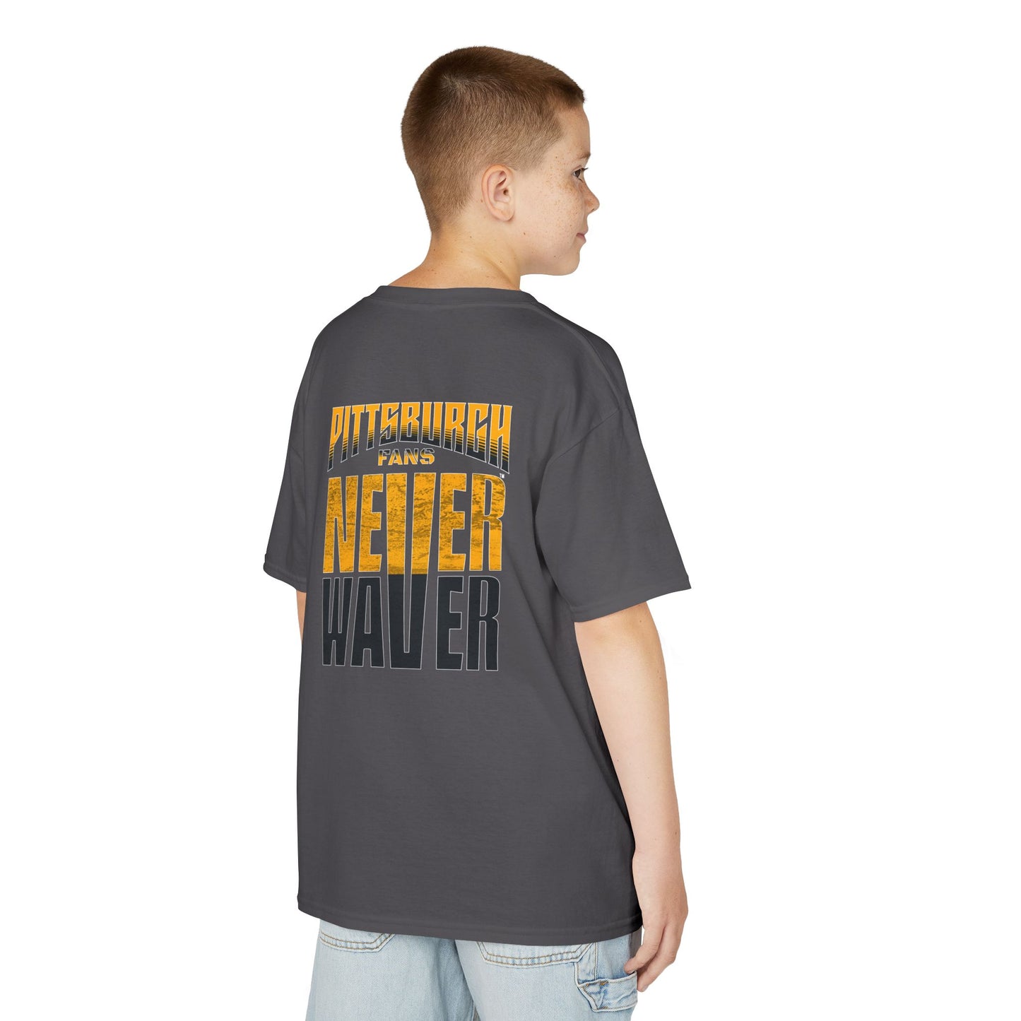 Kids Heavy Cotton™ Tee - Pittsburgh Fans Never Waver - Never Waver