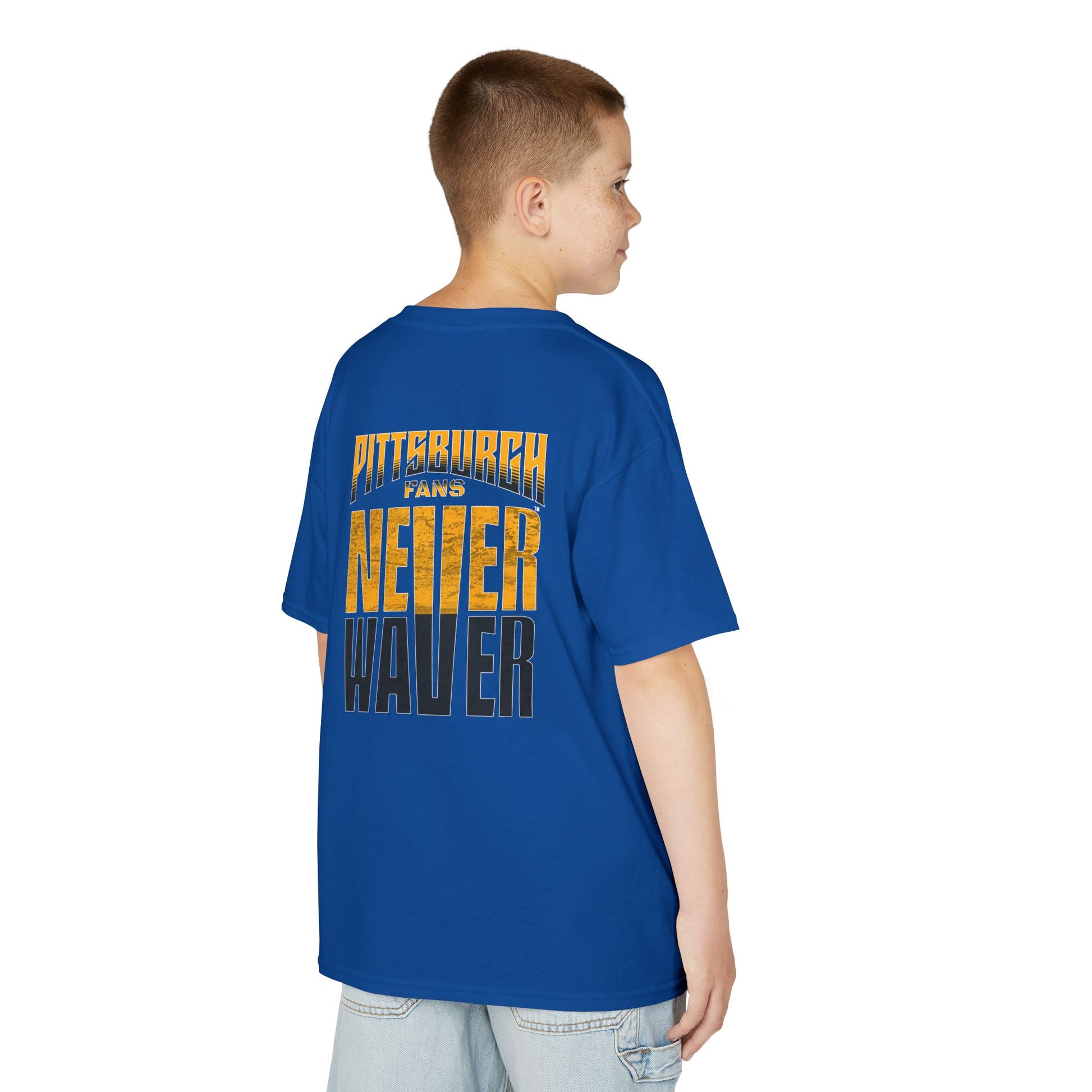 Kids Heavy Cotton™ Tee - Pittsburgh Fans Never Waver - Never Waver
