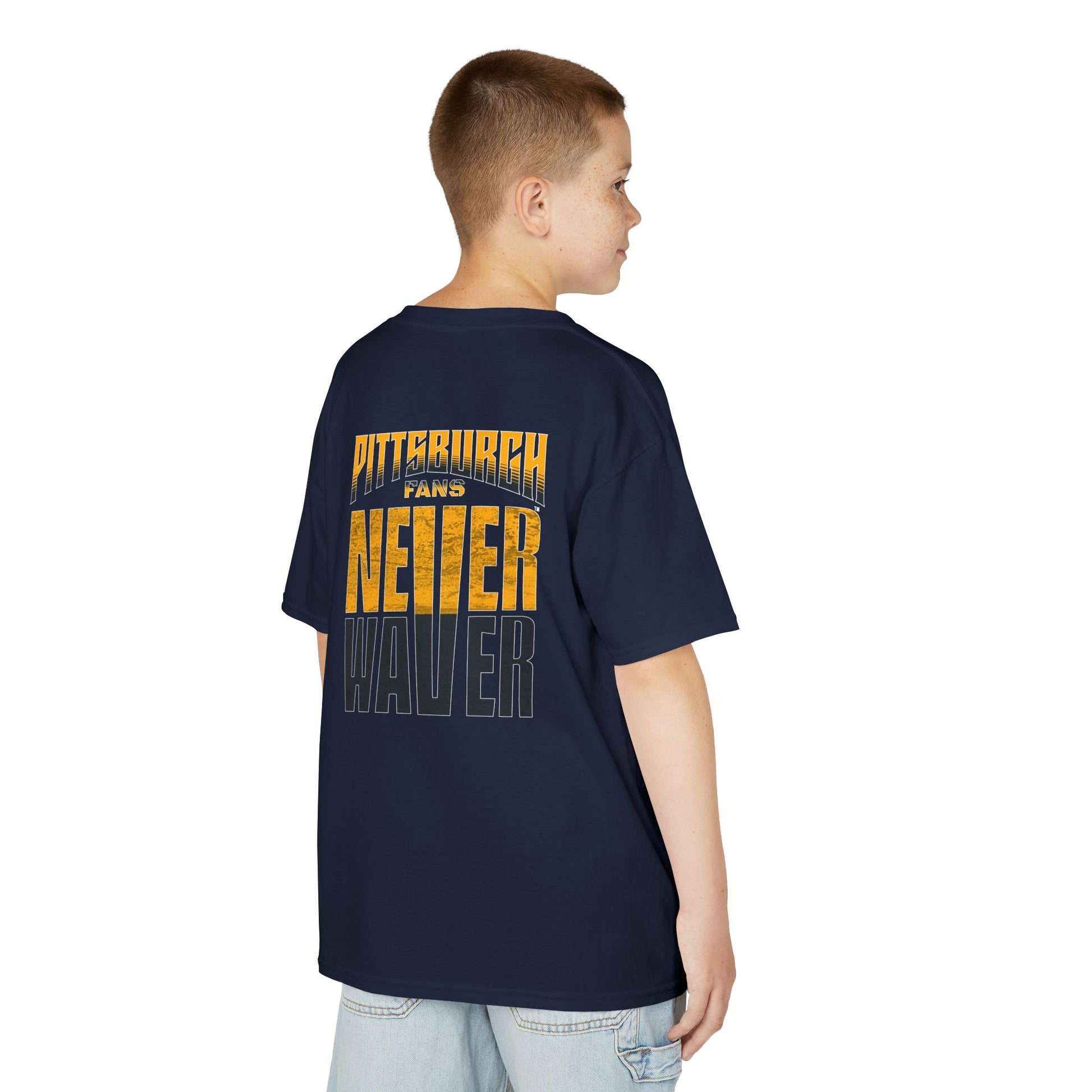 Kids Heavy Cotton™ Tee - Pittsburgh Fans Never Waver - Never Waver