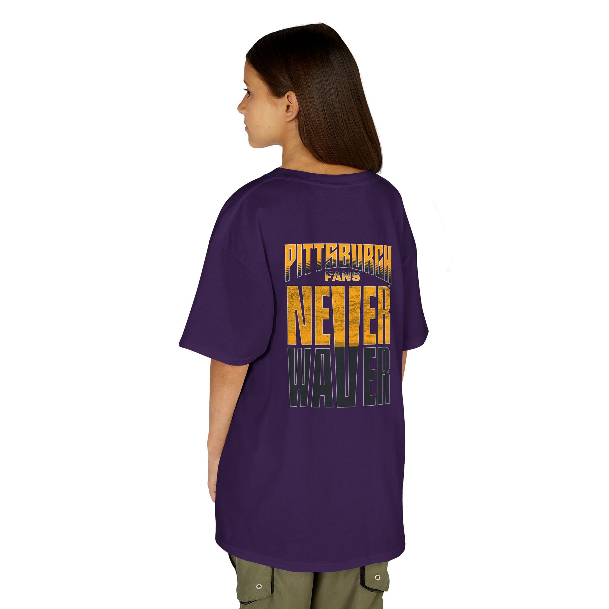 Kids Heavy Cotton™ Tee - Pittsburgh Fans Never Waver - Never Waver