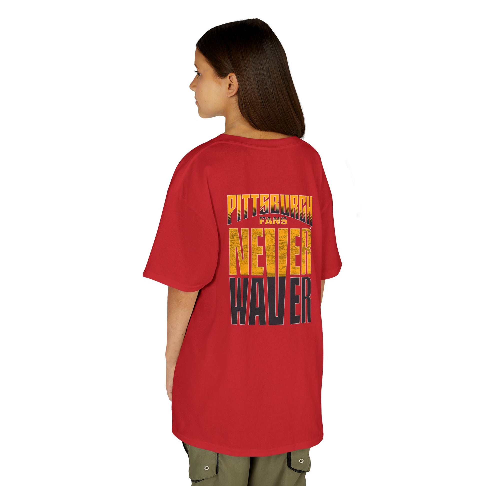 Kids Heavy Cotton™ Tee - Pittsburgh Fans Never Waver - Never Waver