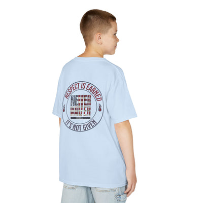Kids Heavy Cotton™ Tee -Respect is Earned Never Waver It's Not Given - Stylish, Comfortable Everyday Wear - Never Waver