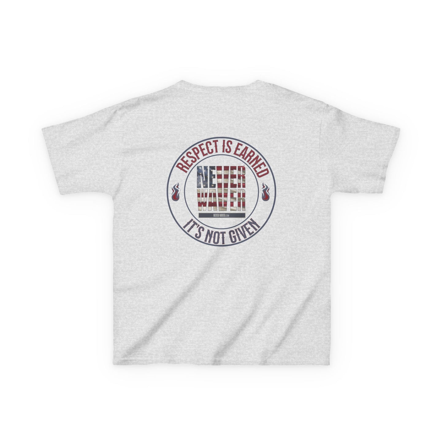 Kids Heavy Cotton™ Tee -Respect is Earned Never Waver It's Not Given - Stylish, Comfortable Everyday Wear - Never Waver