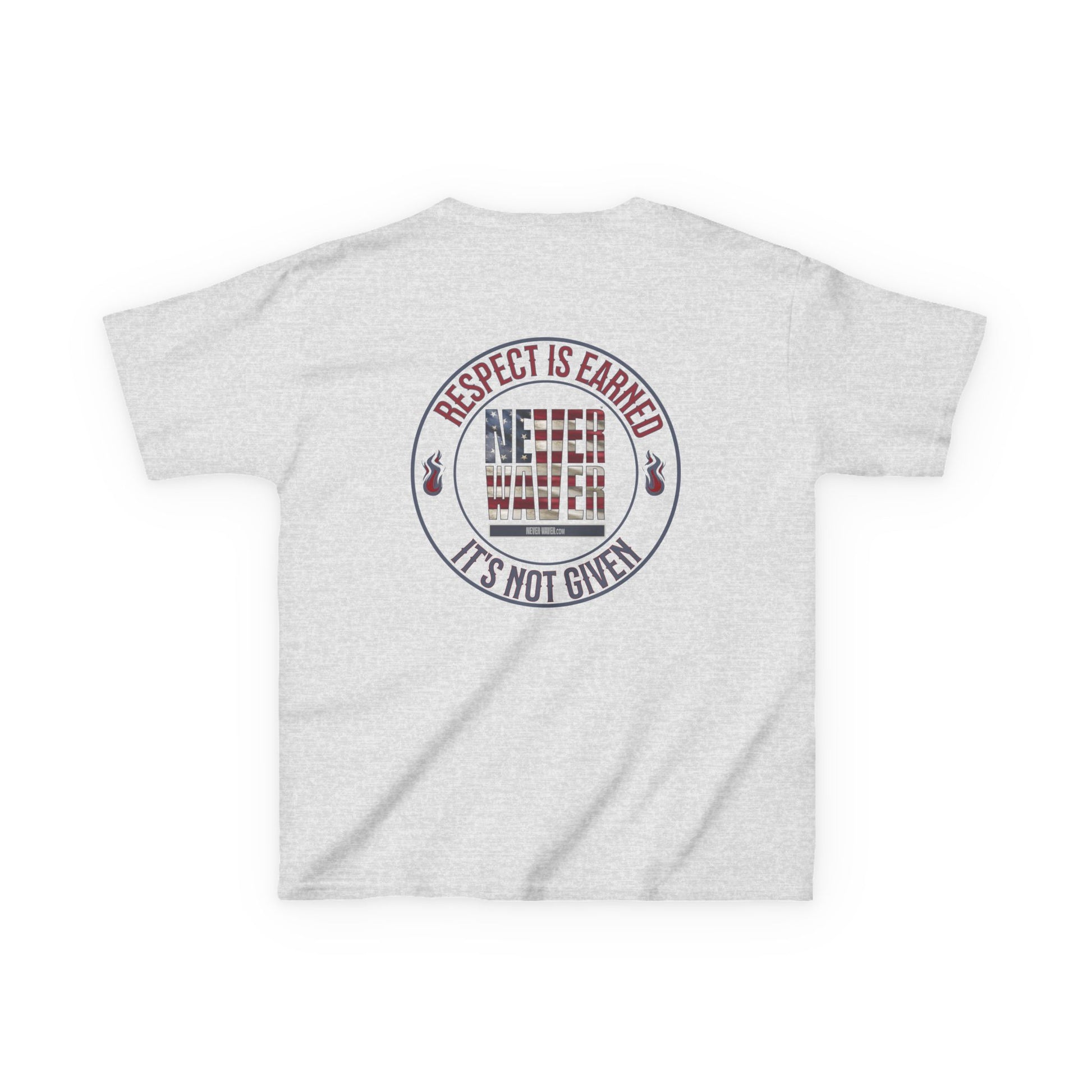 Kids Heavy Cotton™ Tee -Respect is Earned Never Waver It's Not Given - Stylish, Comfortable Everyday Wear - Never Waver