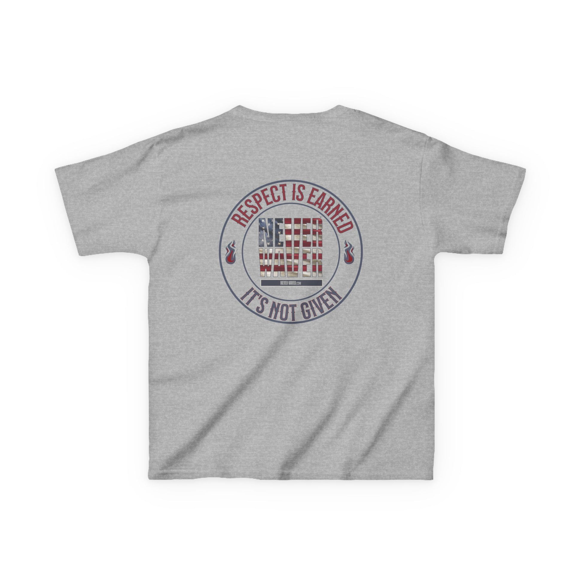 Kids Heavy Cotton™ Tee -Respect is Earned Never Waver It's Not Given - Stylish, Comfortable Everyday Wear - Never Waver