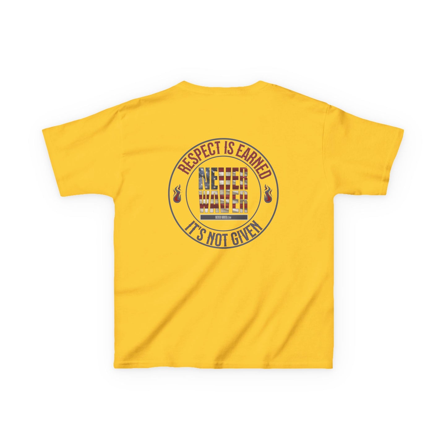 Kids Heavy Cotton™ Tee -Respect is Earned Never Waver It's Not Given - Stylish, Comfortable Everyday Wear - Never Waver