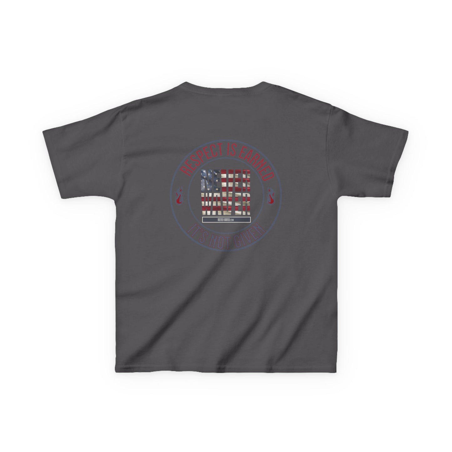 Kids Heavy Cotton™ Tee -Respect is Earned Never Waver It's Not Given - Stylish, Comfortable Everyday Wear - Never Waver