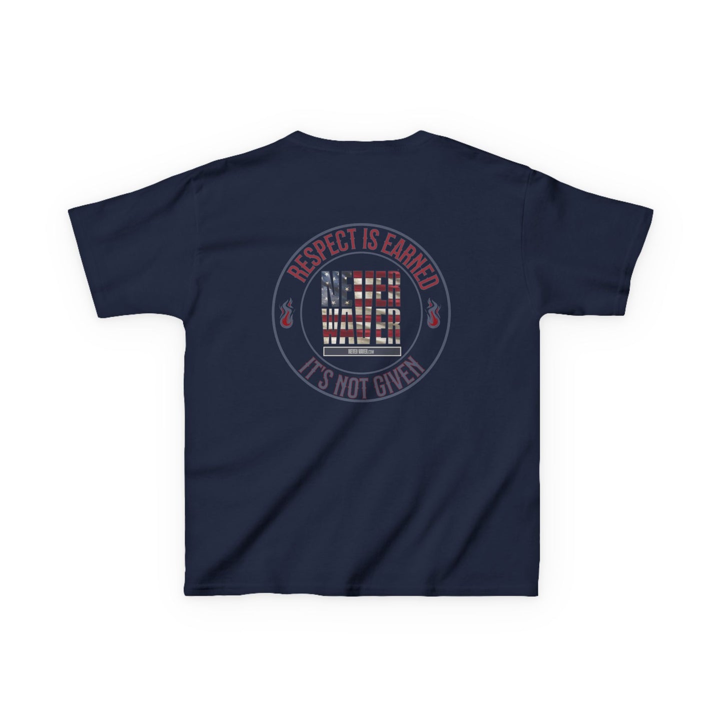 Kids Heavy Cotton™ Tee -Respect is Earned Never Waver It's Not Given - Stylish, Comfortable Everyday Wear - Never Waver