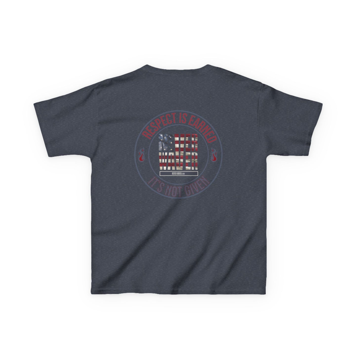 Kids Heavy Cotton™ Tee -Respect is Earned Never Waver It's Not Given - Stylish, Comfortable Everyday Wear - Never Waver