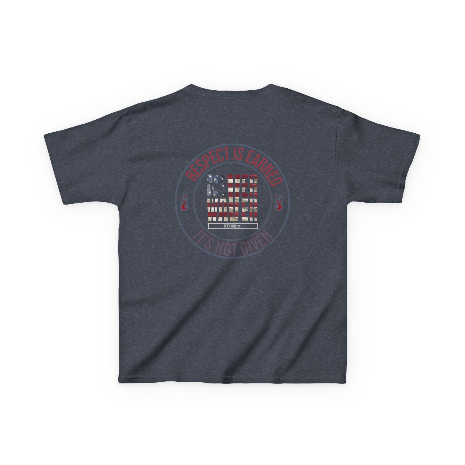 Kids Heavy Cotton™ Tee -Respect is Earned Never Waver It's Not Given - Stylish, Comfortable Everyday Wear - Never Waver