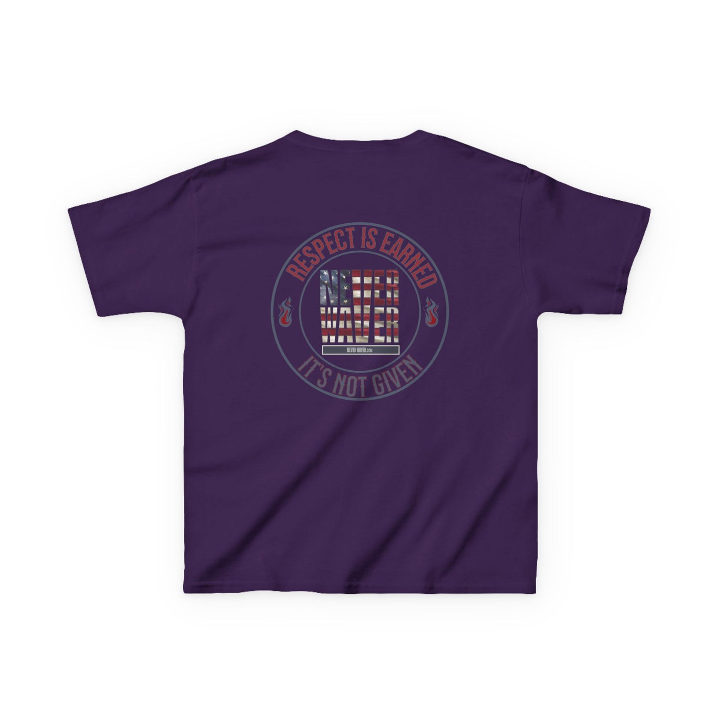 Kids Heavy Cotton™ Tee -Respect is Earned Never Waver It's Not Given - Stylish, Comfortable Everyday Wear - Never Waver