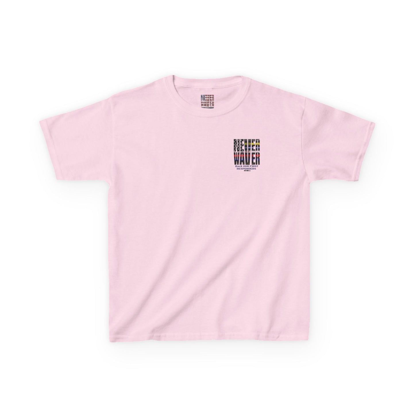 Never Waver Always Back Our First Responders  Kids Heavy Cotton™ Tee - Never Waver