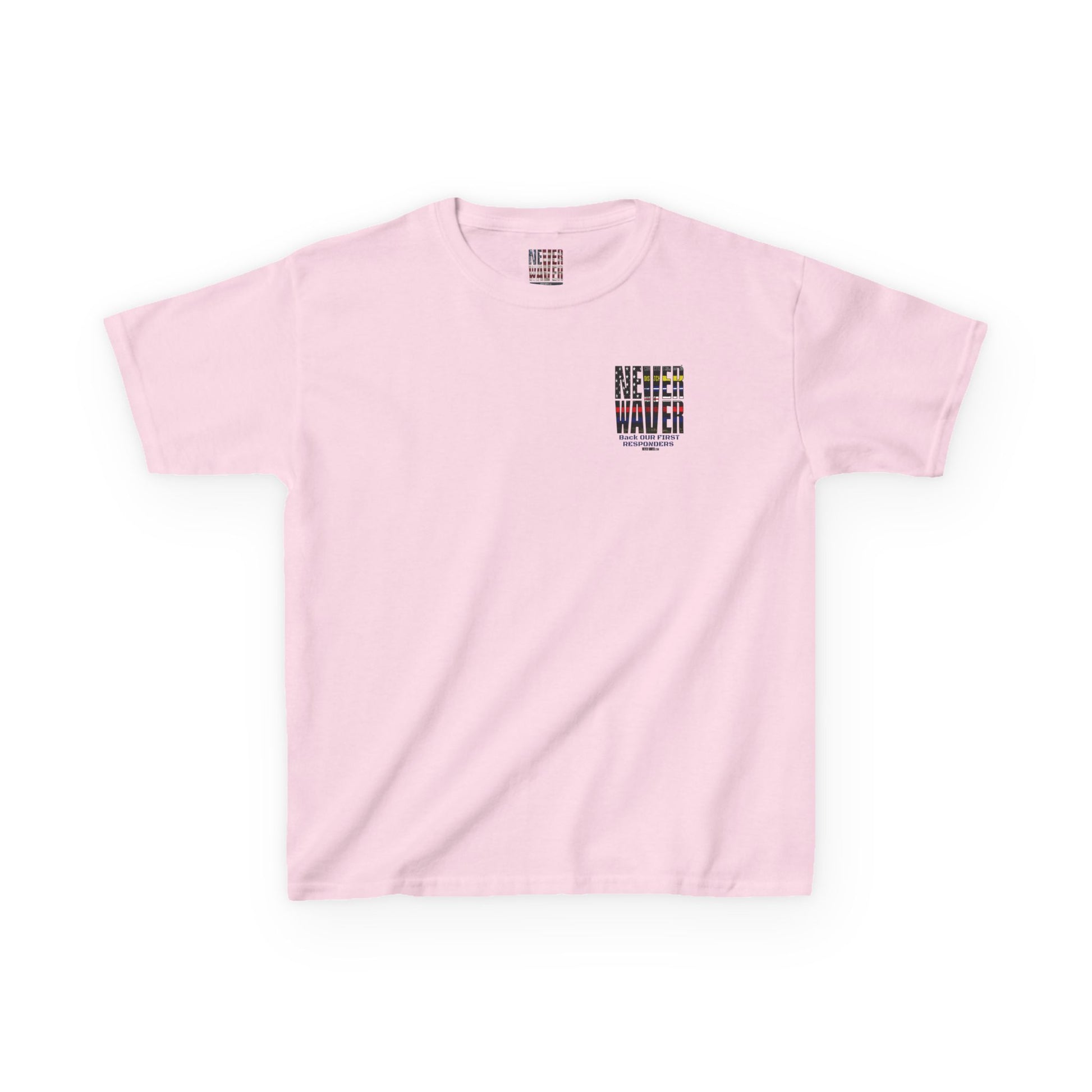Never Waver Always Back Our First Responders  Kids Heavy Cotton™ Tee - Never Waver
