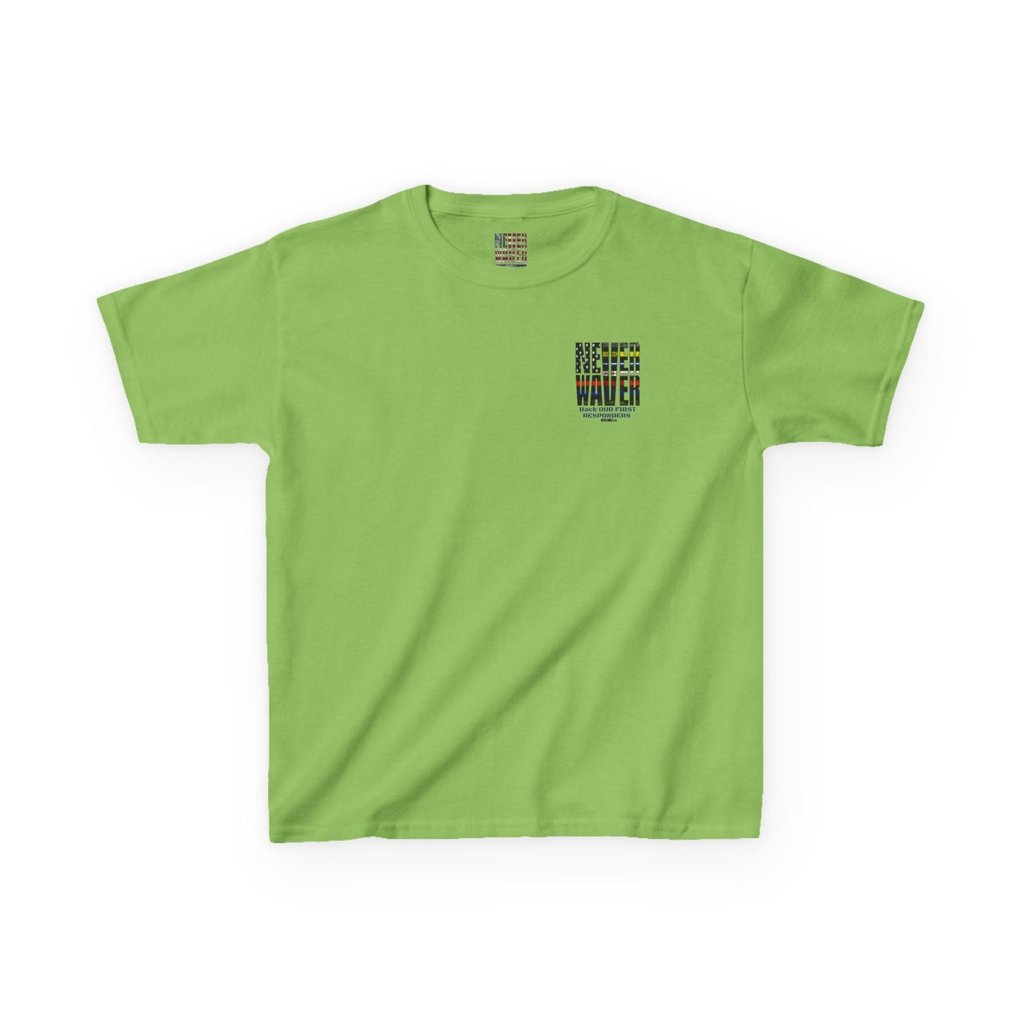 Never Waver Always Back Our First Responders  Kids Heavy Cotton™ Tee - Never Waver