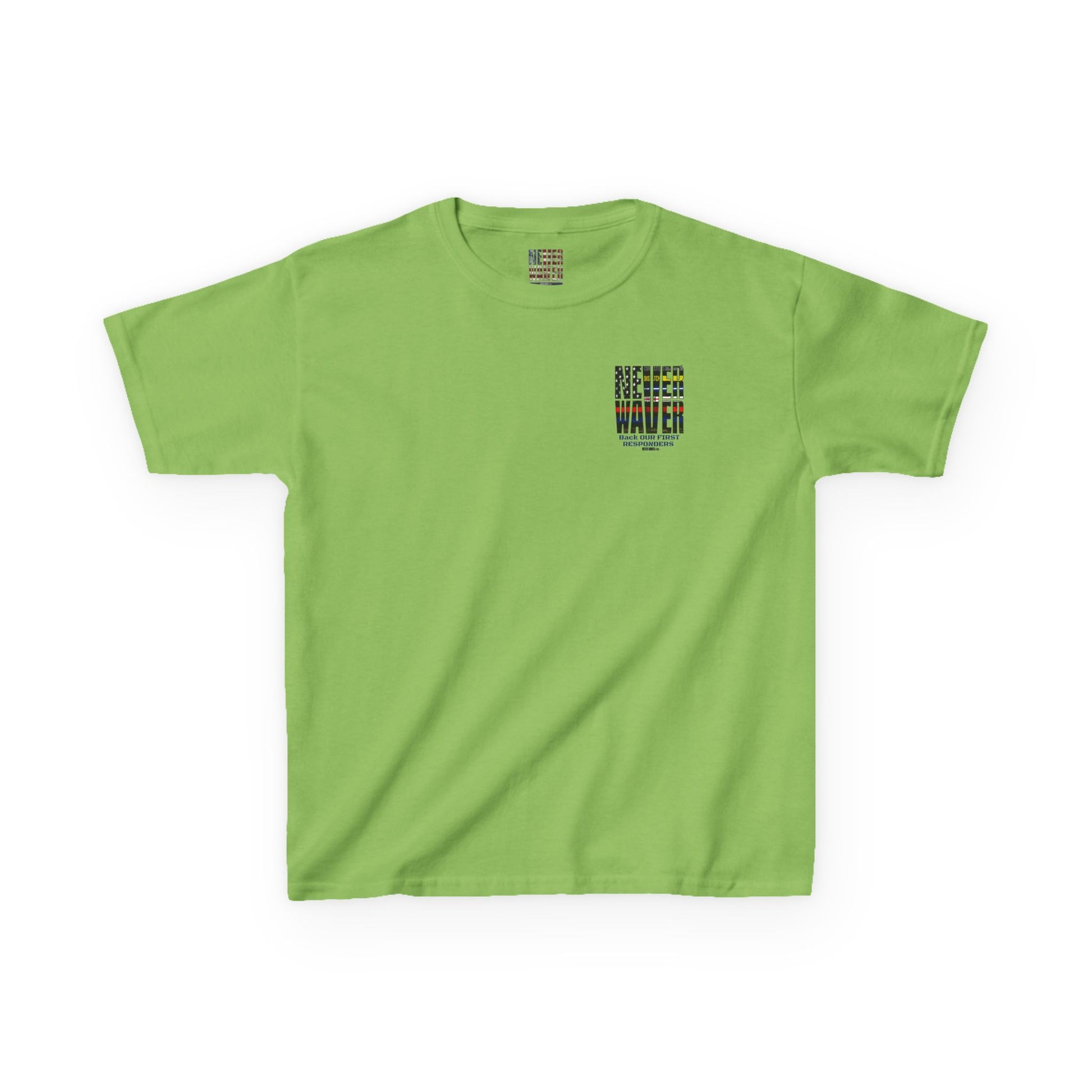 Never Waver Always Back Our First Responders  Kids Heavy Cotton™ Tee - Never Waver