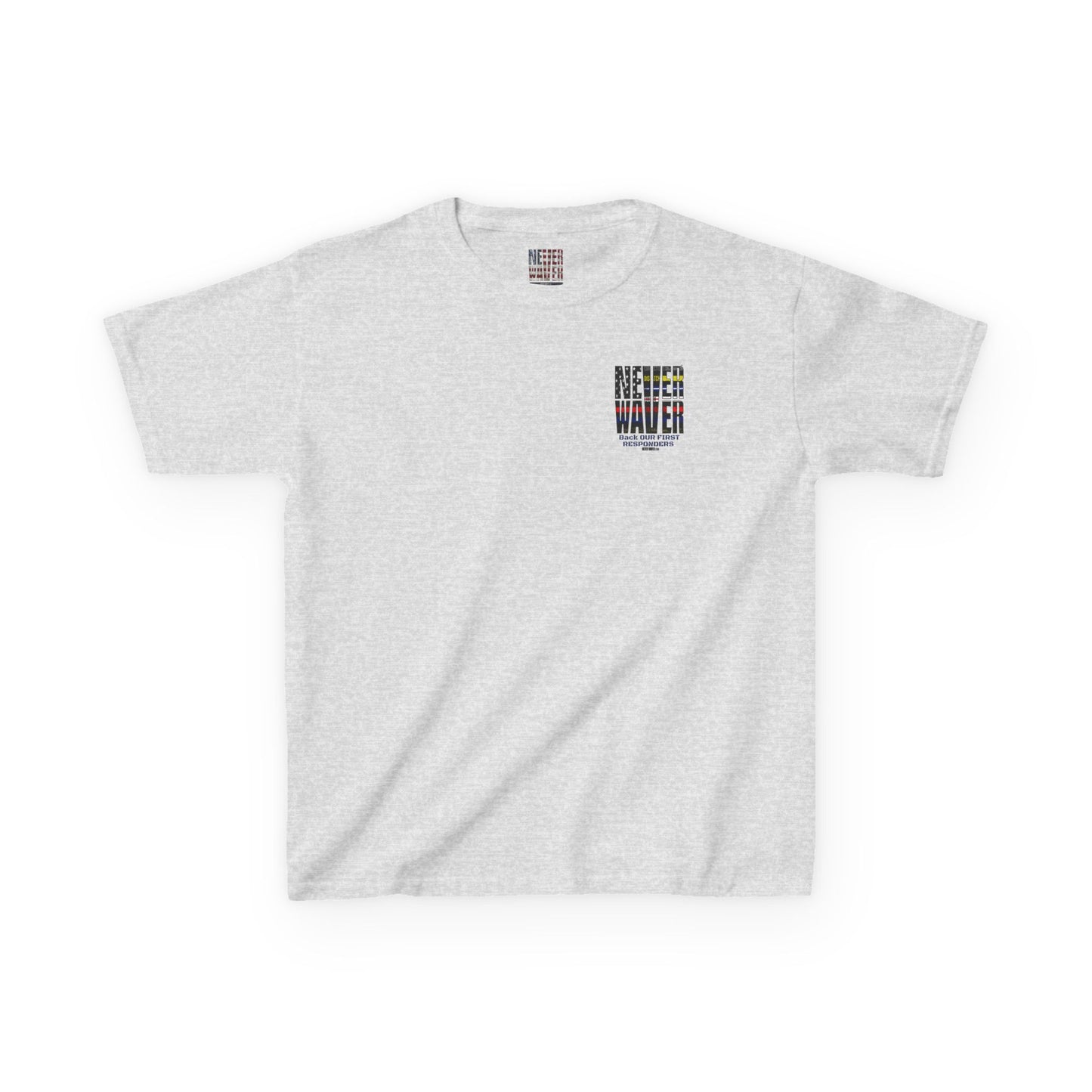 Never Waver Always Back Our First Responders  Kids Heavy Cotton™ Tee - Never Waver