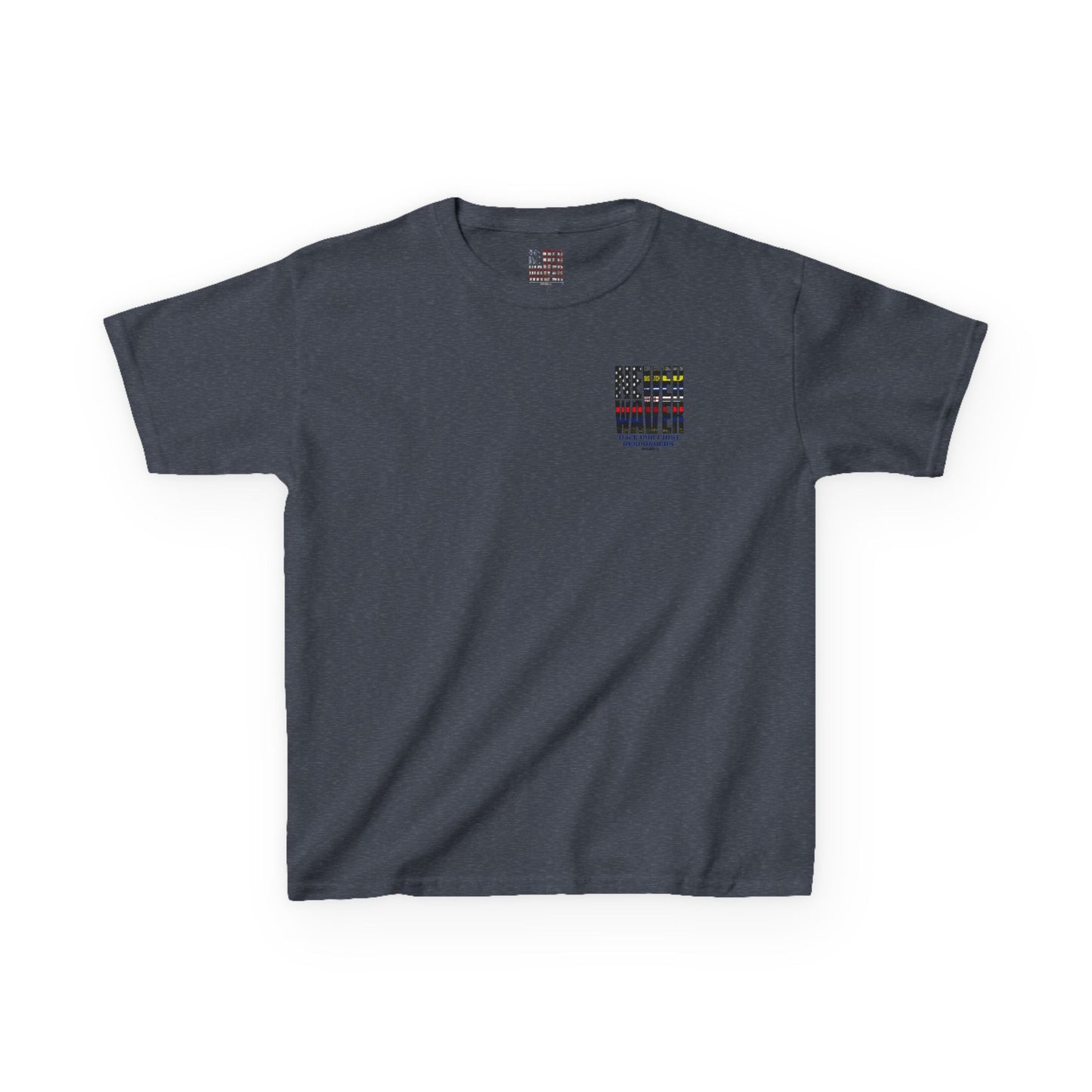 Never Waver Always Back Our First Responders  Kids Heavy Cotton™ Tee - Never Waver